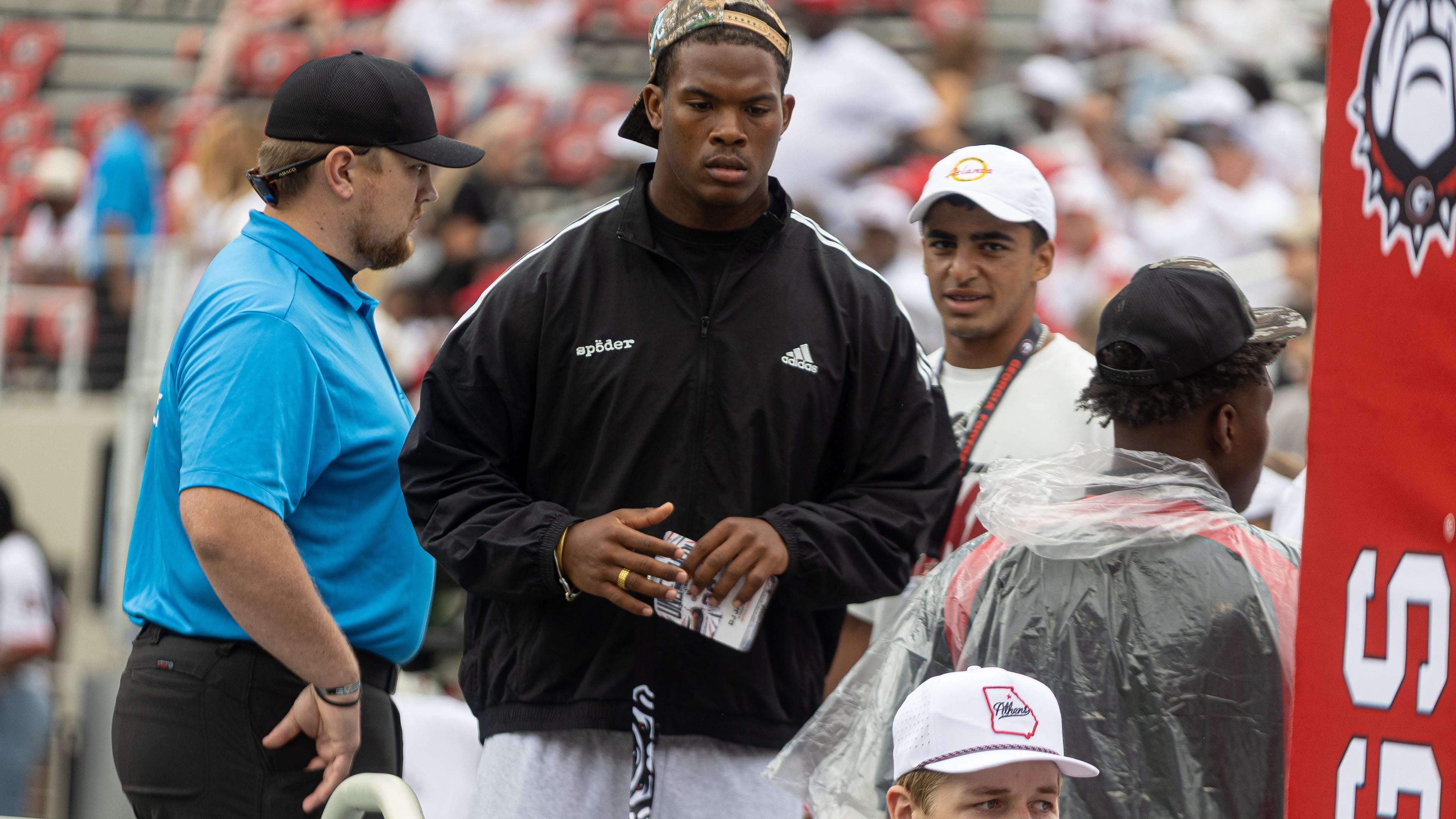 5-star Ohio State commit DJ Jacobs caused a stir when he showed up for the Georgia-Western Kentucky game in Athens over the weekend. Jacobs is the nation's No. 3 overall recruit for 2027. (Jeff Sentell/DawgNation)