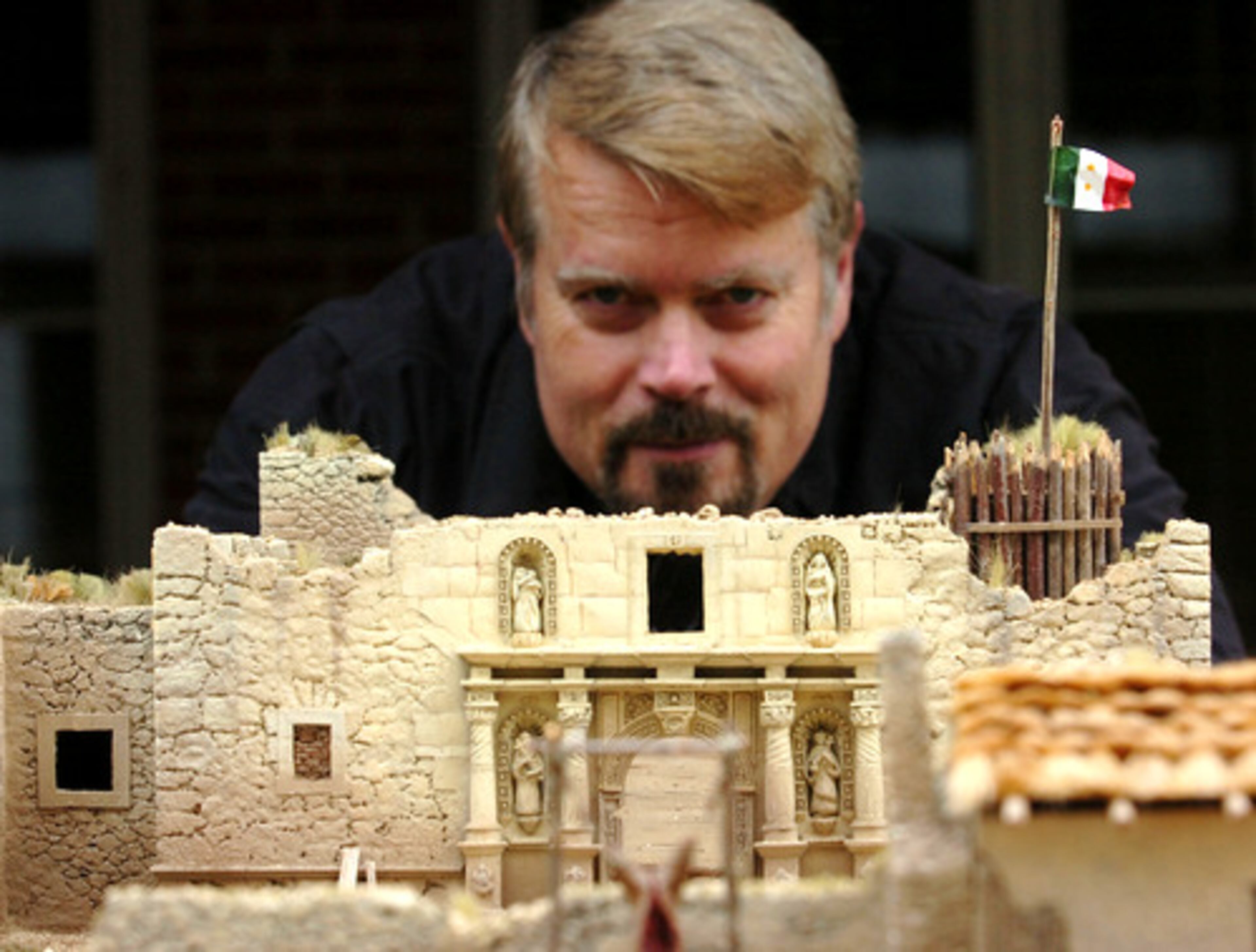 Over a period of four months Mark Lemon built this reproduction of the Alamo and surrounding area in his Acworth garage.