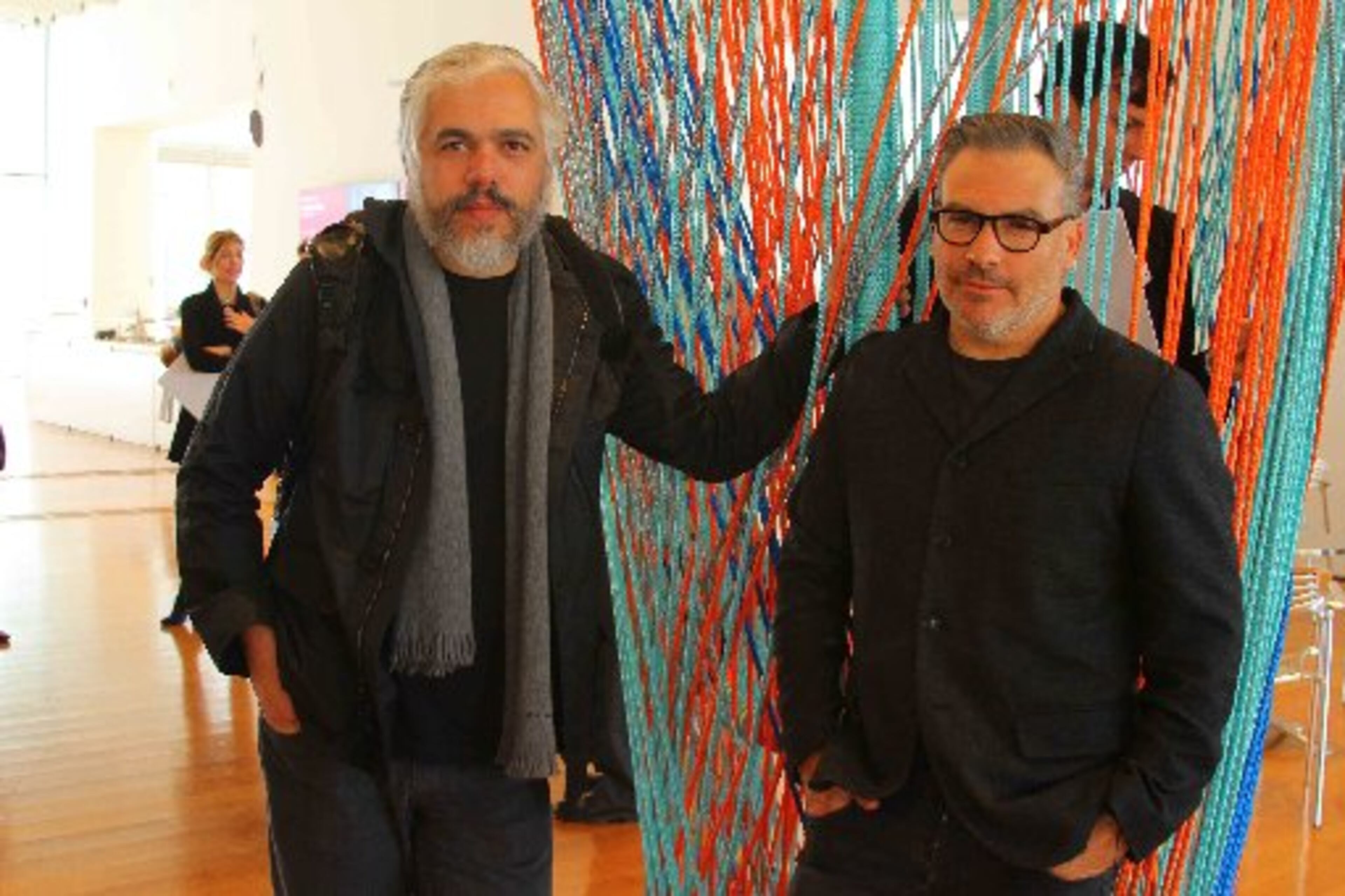 Mexican designers Hector Esrawe (left) and Ignacio Cadena have created "Los Trompos" ("The Spinning Tops"), a site-specific installation featuring more than 40 three-dimensional, larger-than-life tops/rides. It debuts April 24 on the Woodruff Arts Center piazza and is one of several exhibits available to High Museum of Art visitors during Museum Week. CONTRIBUTED BY HIGH MUSEUM OF ART