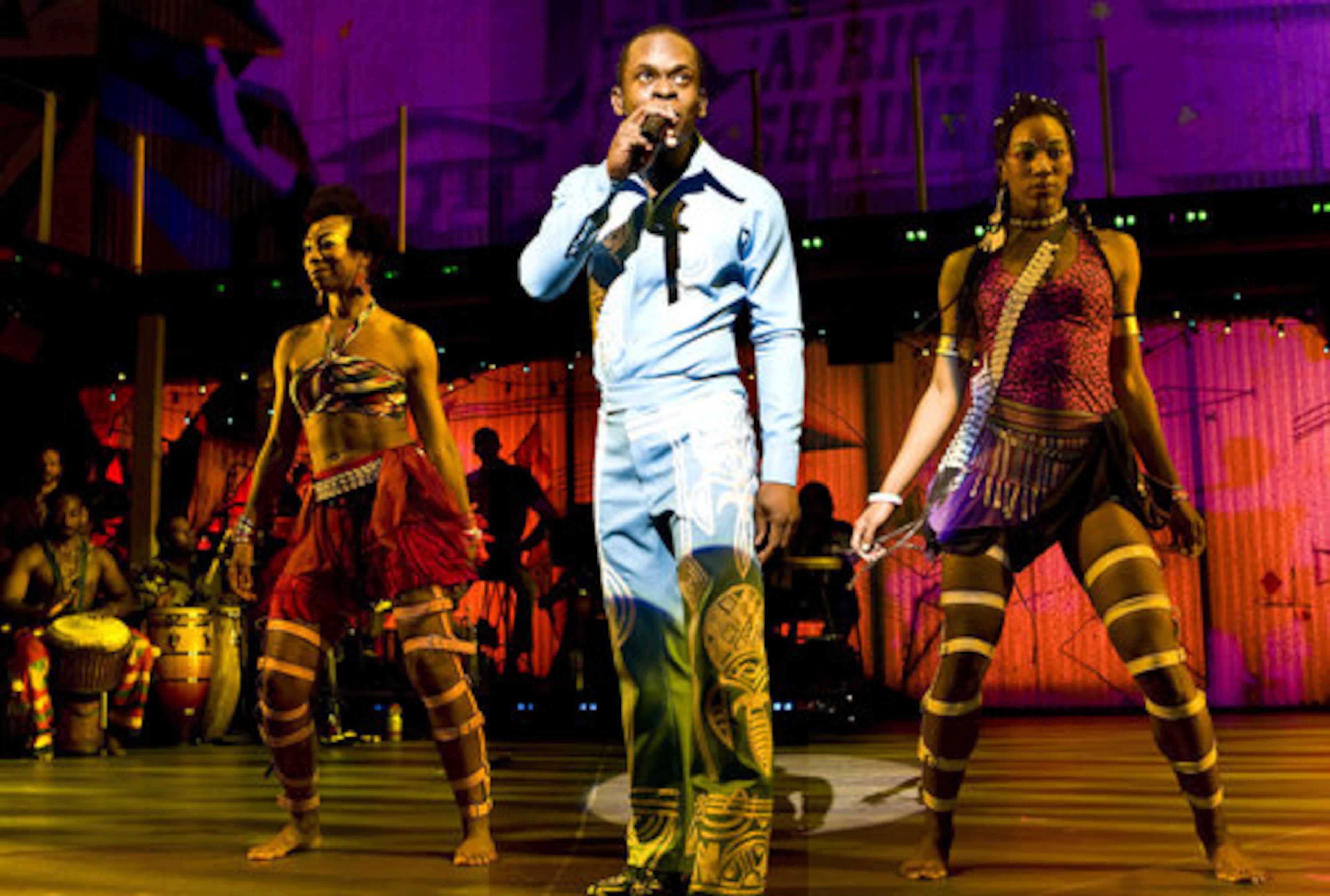Sahr Ngaujah plays the title role in "Fela!" on Broadway. The new musical follows the career and music of the Nigerian singer and social activist.
