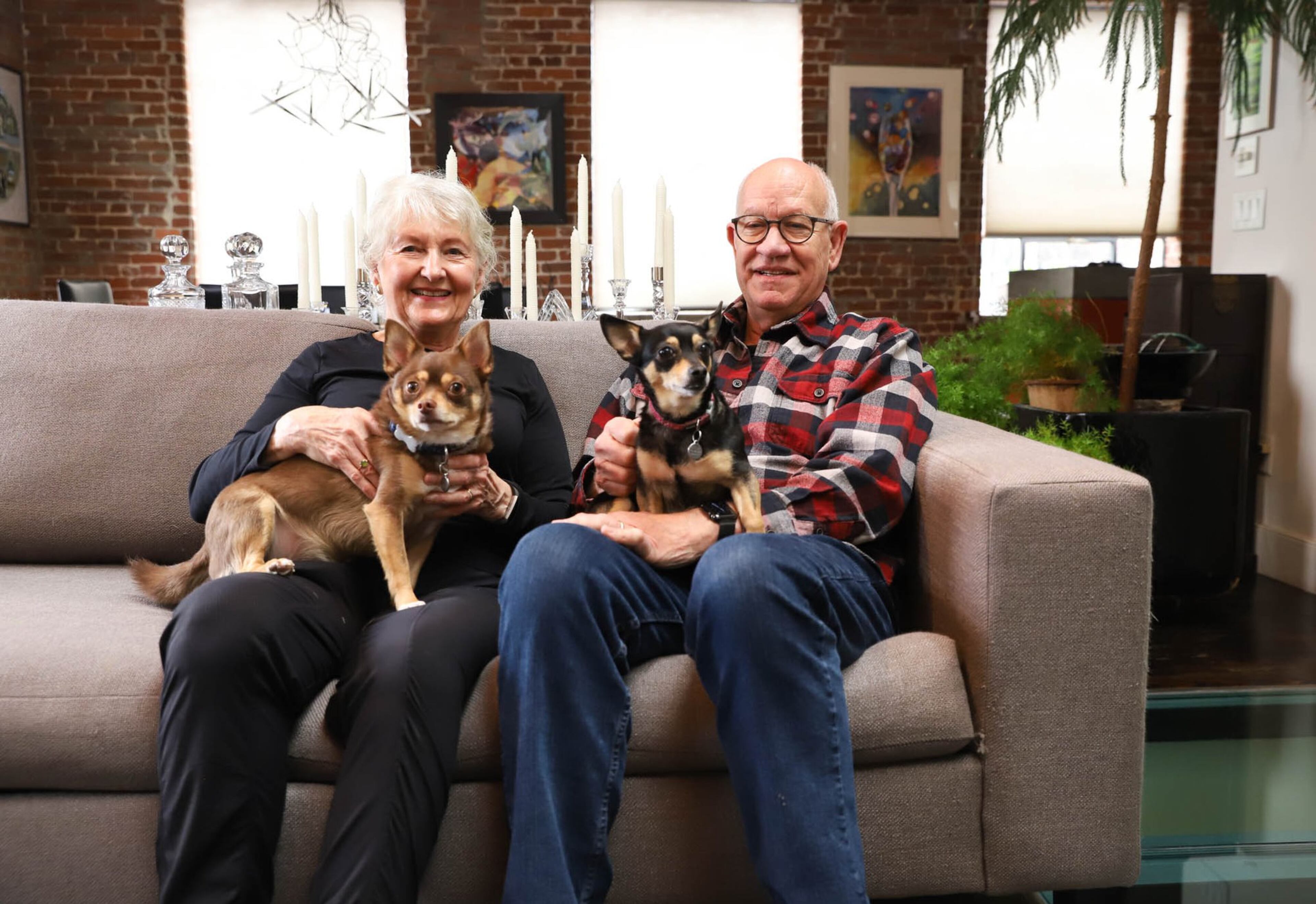 Donald Thurman and Cathy Ehrler bought their home in 2003 when it was a warehouse space. They worked with Joel Kelly Design to renovate the space to create their home, which is 2,770 square feet, with two bedrooms and two-and-a-half bathrooms. They live there with their two dogs, Disco Daisy and Buster Brown, and their cat, Sugar Baby. Donald is an independent marketing consultant, and Cathy is a professional artist. Text by Shannon Dominy. Photo by Reynolds Rogers.