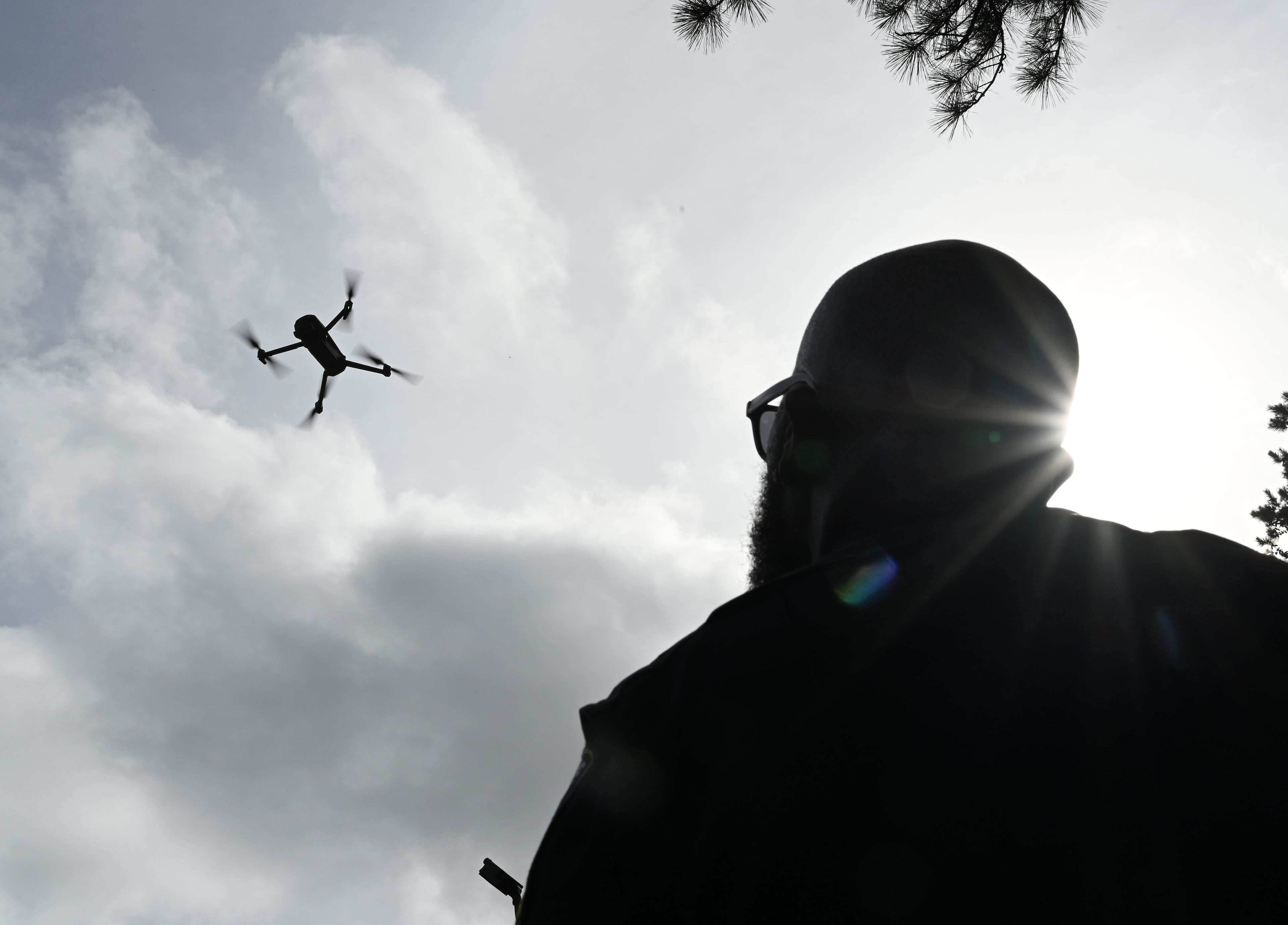 APS drone-operate officer Bobby Johnson demonstrates a surveillance drone at Atlanta Public Schools’ Brewer Training Center on Tuesday, July 21, 2026, in Atlanta. Atlanta Public Schools is adding two new units to its security apparatus to keep students and employees safe: a tactical team and a drone team. (Hyosub Shin/AJC)