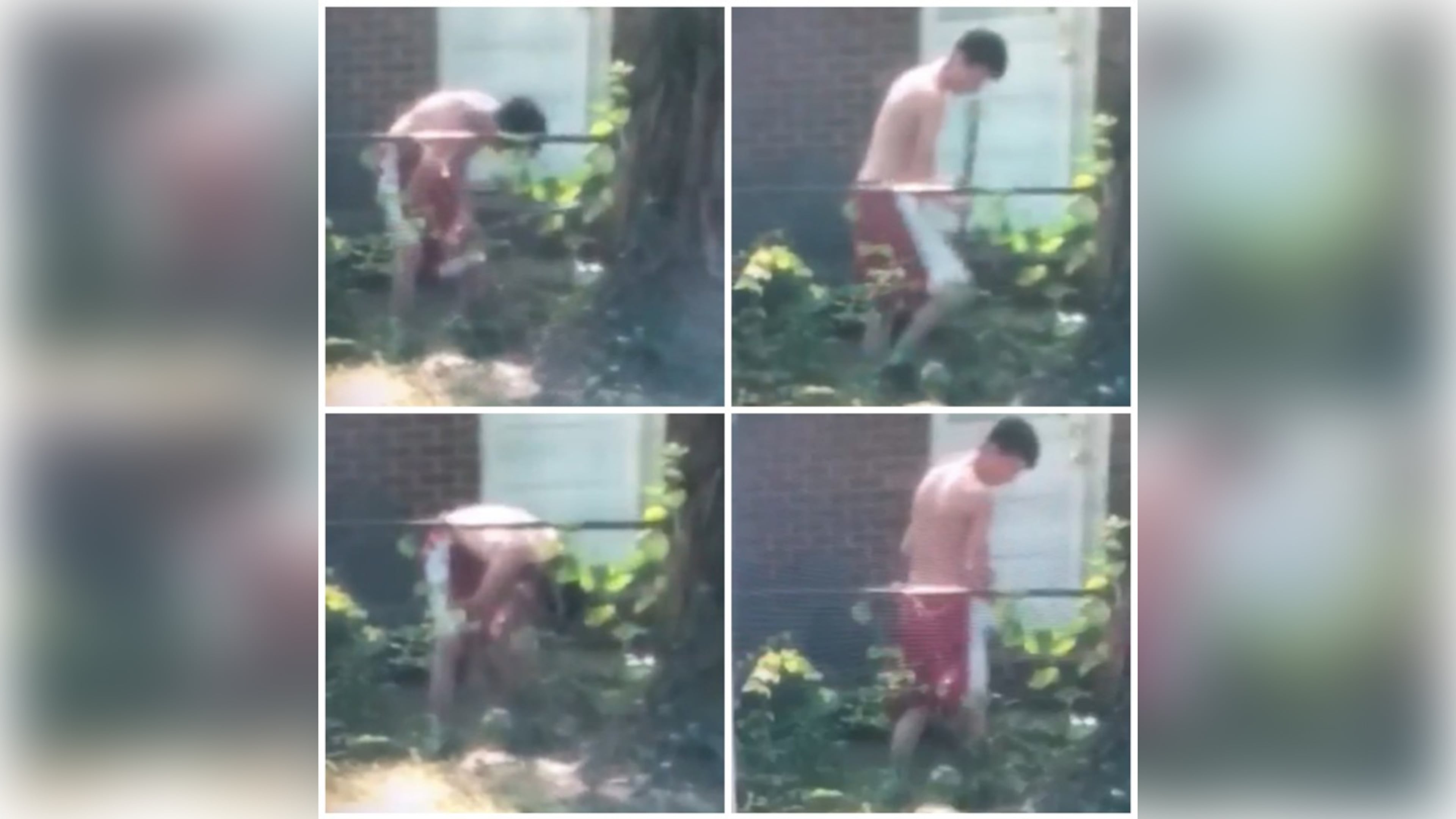 Here are screen captures of an 18-year-old allegedly beating a dog with a baseball bat. Clayton Sisco, 18, allegedly admitted he was punishing Duece, a pit bull, for defecating in the cage it was confined in, according to the Butler County Dog Waren supervisor. PROVIDED