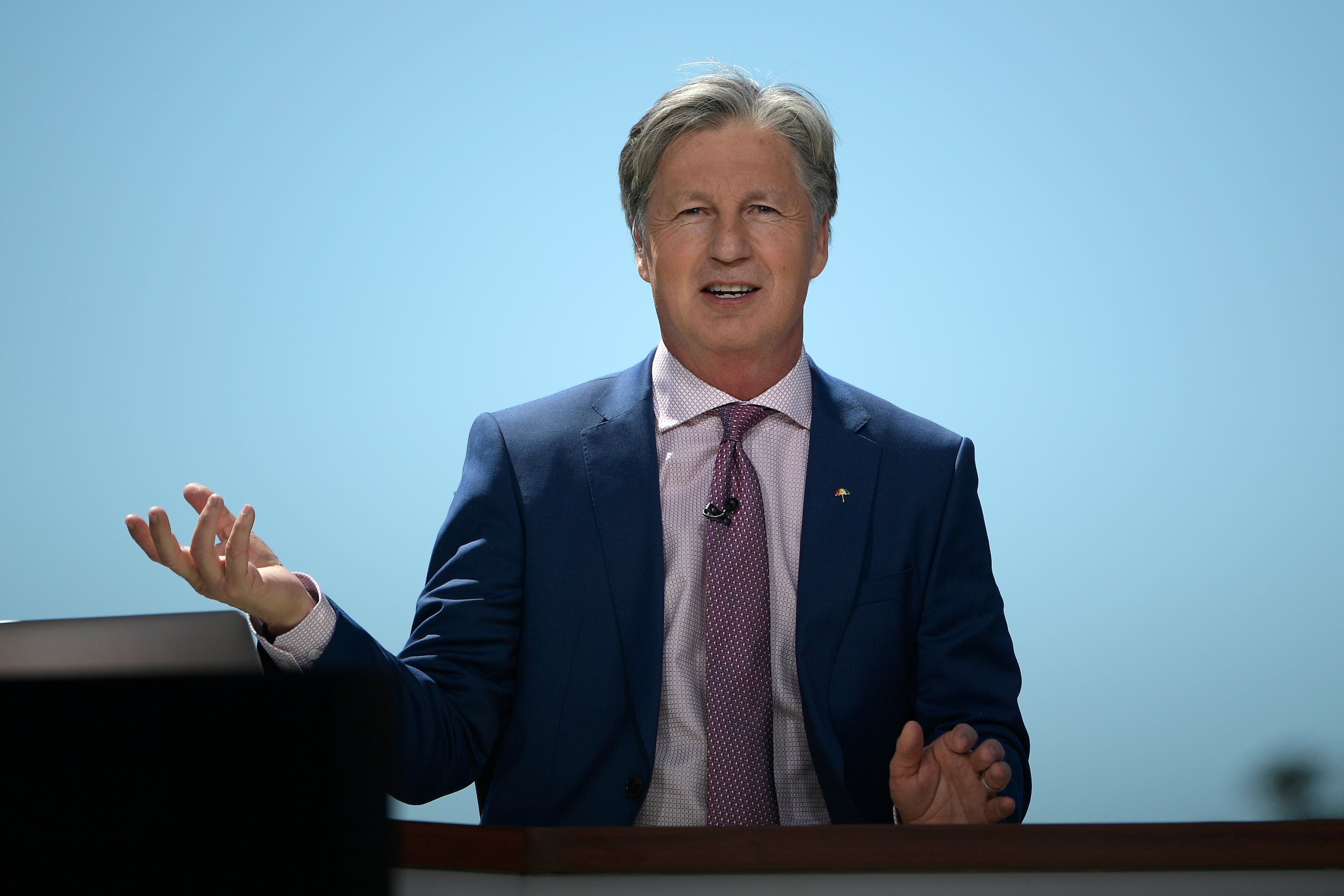 Golf Channel analyst Brandel Chamblee (pictured at the Arnold Palmer Invitational golf tournament in Orlando, Fla.,) believes that the PGA Tour "might have died" if Tiger Woods had left it for the LIV Golf tour. (Phelan M. Ebenhack/AP 2017)