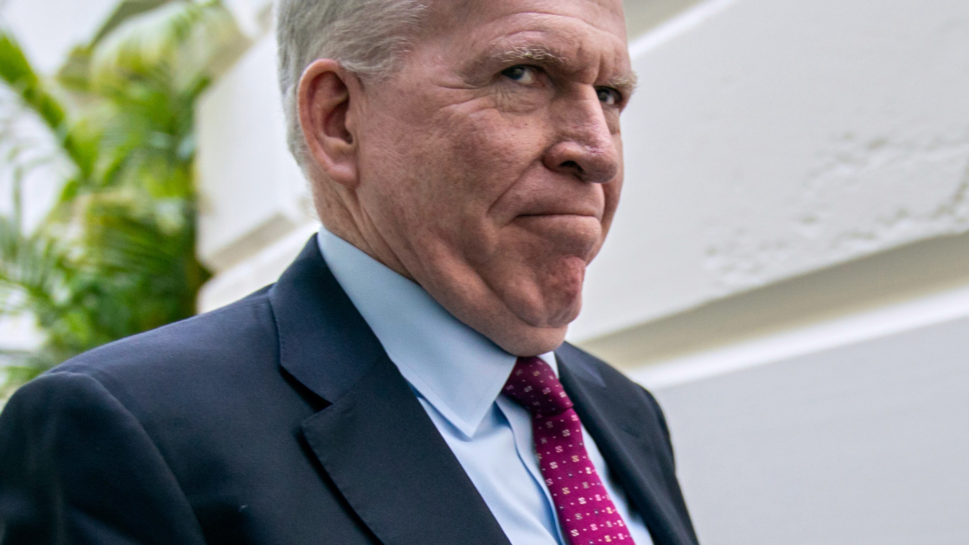 FILE - Former CIA Director John Brennan arrives for a meeting at the Capitol in Washington, May 21, 2019. (AP Photo/J. Scott Applewhite, File)