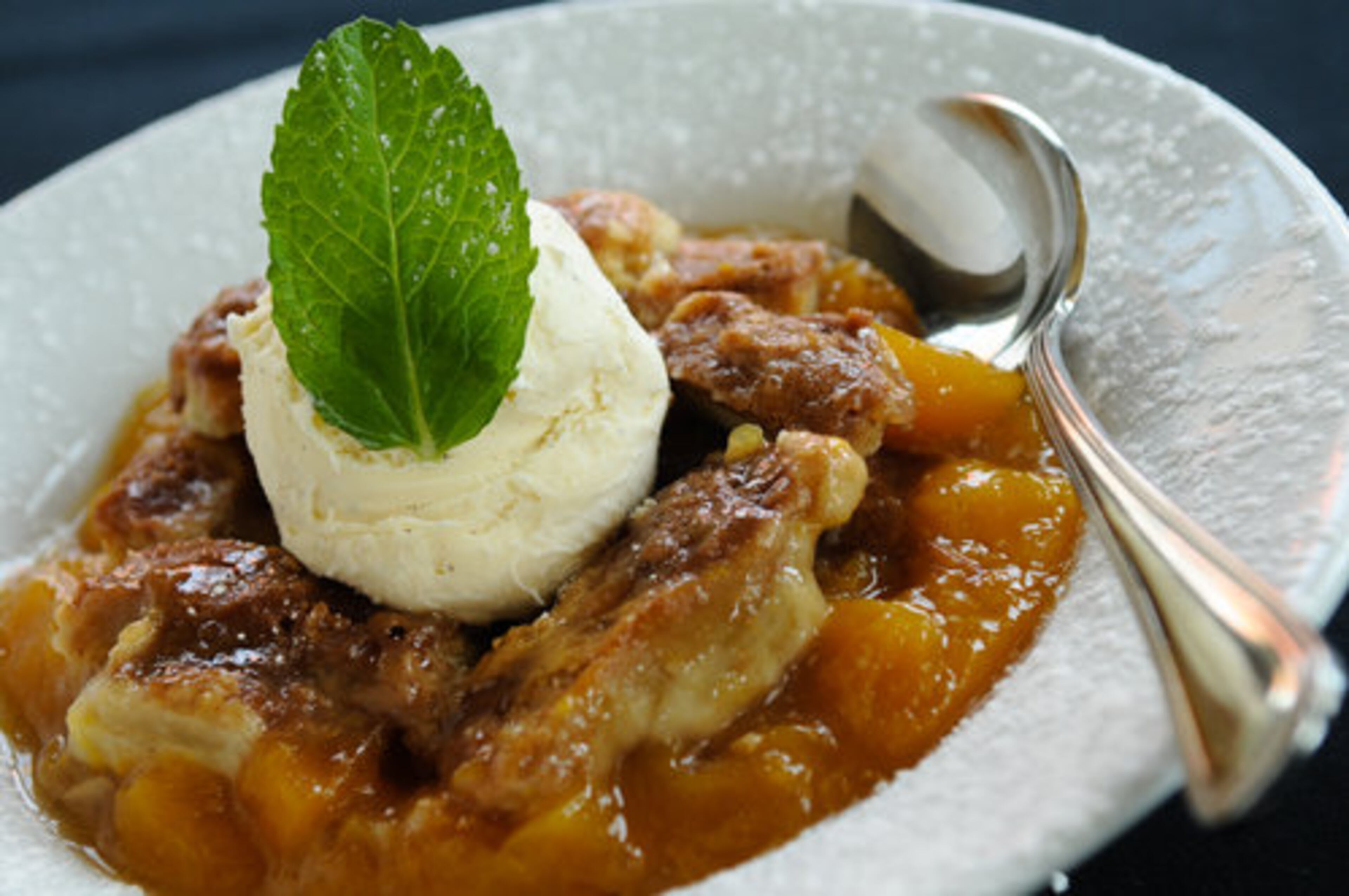 Of course, if you want peaches, you could always have them in a nice warm cobbler. A la mode makes it even better.