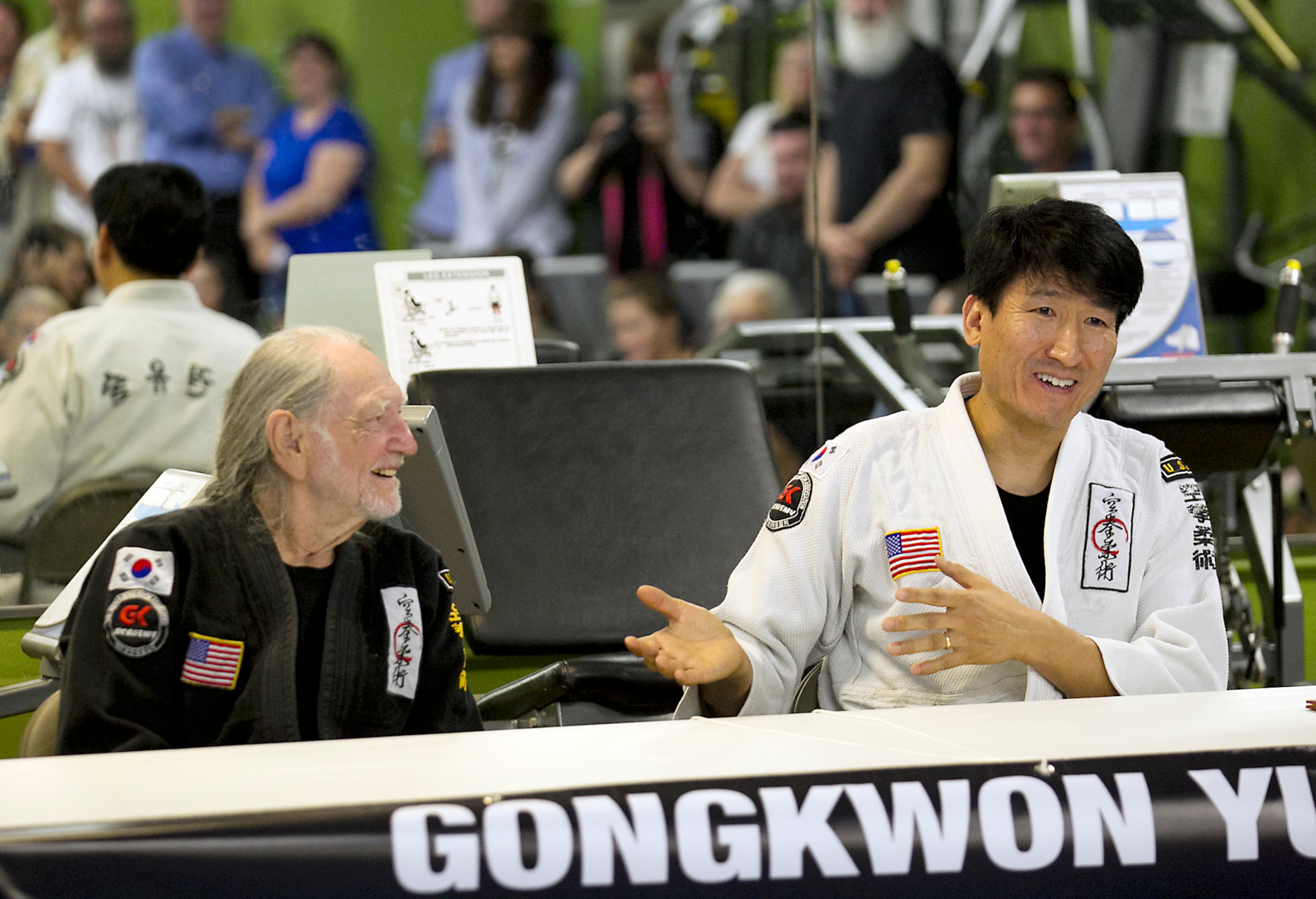 Austin music legend Willie Nelson celebrated his 81st birthday one day early by being presented with his fifth-degree black belt in Gong Kwon Yu Sul by Master Um of Master Martial Arts in Austin, TX. Sam Um talks about Nelson's dedication in his studies and practice of the martial art. Nelson has been studying for twenty years and finally reached the lofty status of Master, as he was presented in a ceremony Monday night April 28, 2014.