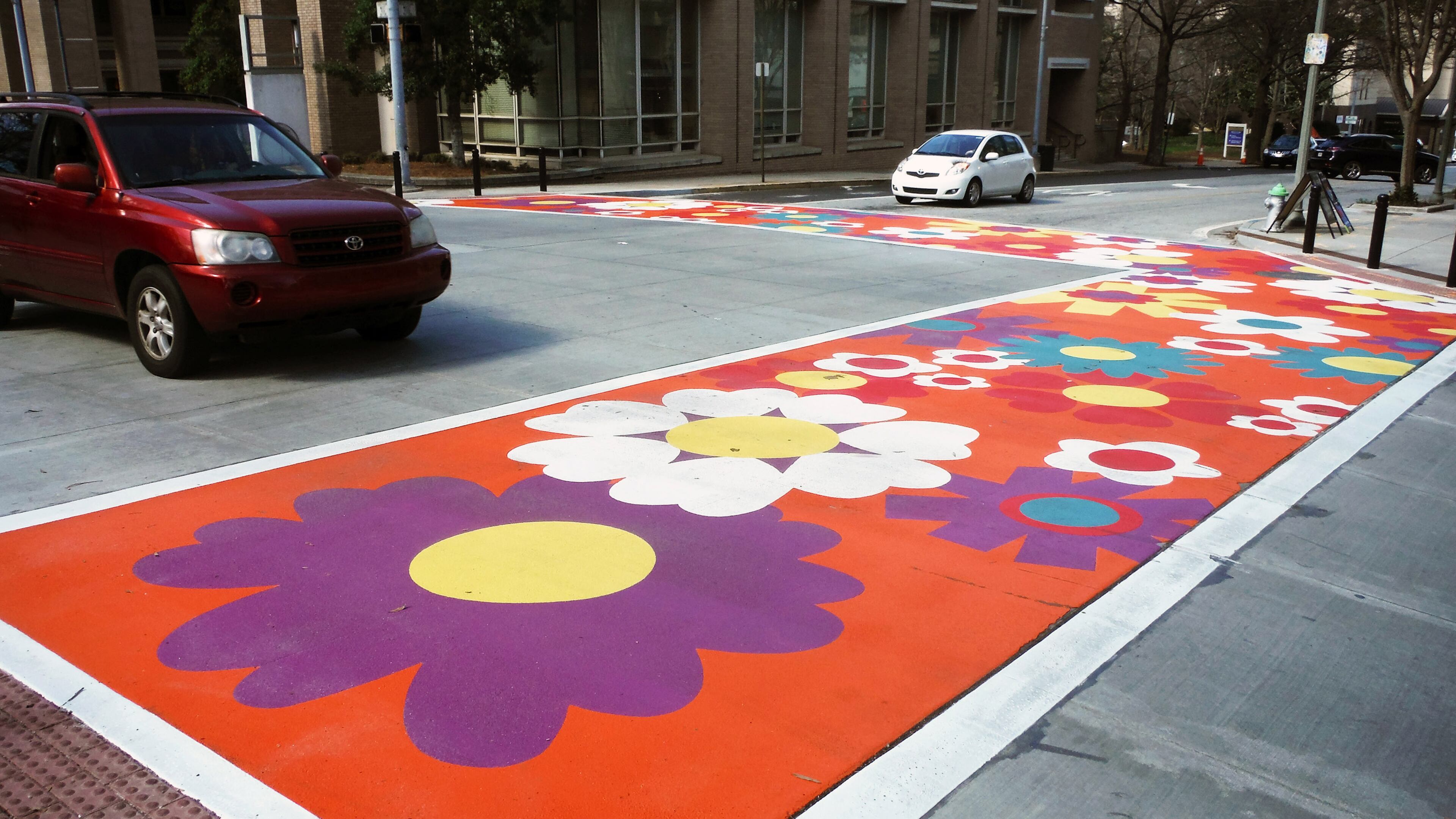 The is how the crosswalk at Decatur’s Ponce de Leon and Clairemont looked before it began fracturing. It is getting rebuilt this week. Courtesy of manufacture Ennis-Flint, Inc.
