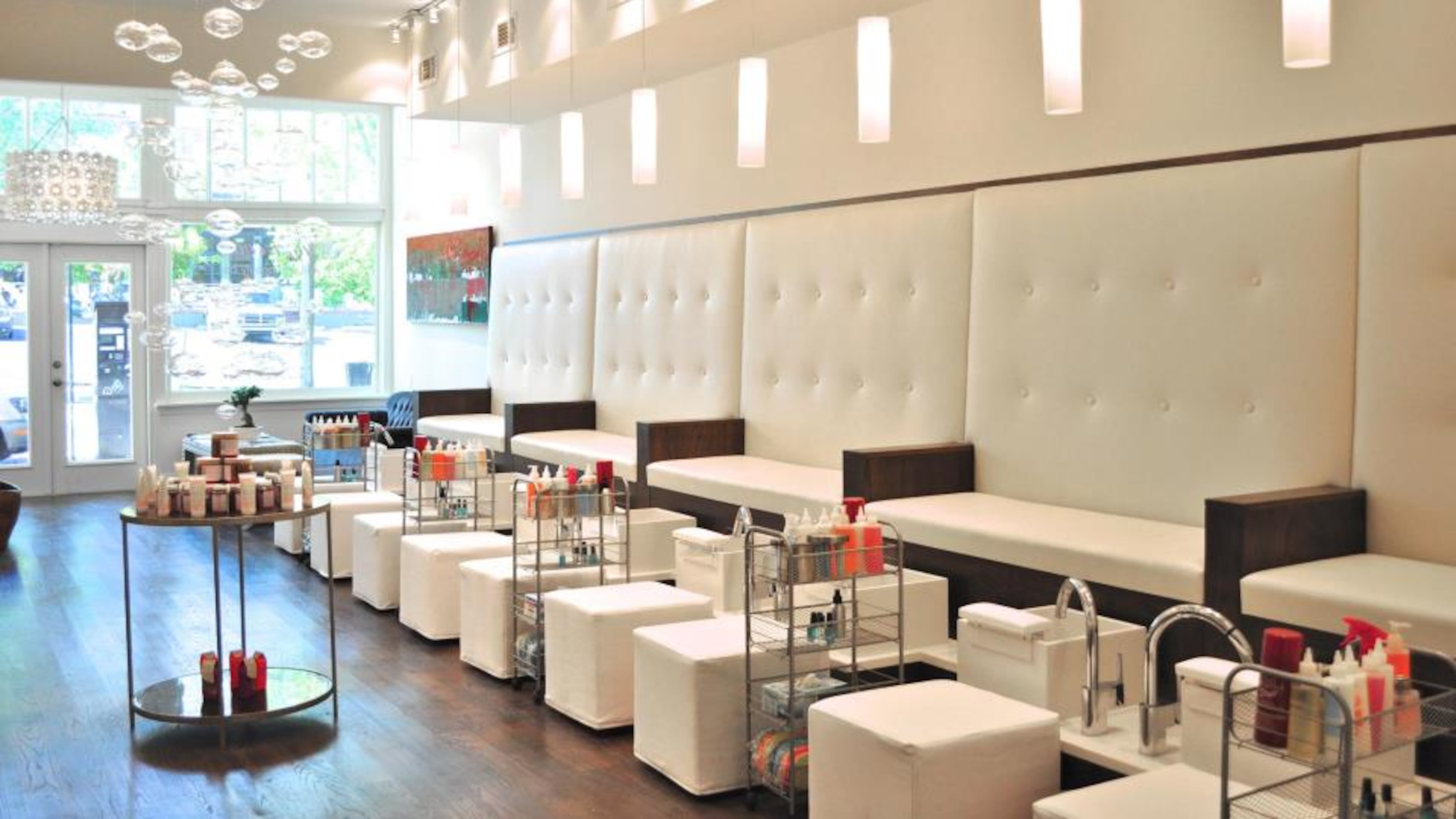 Interior of Sugarcoat Nail & Beauty Bar. Courtesy of Sugarcoat Nail.