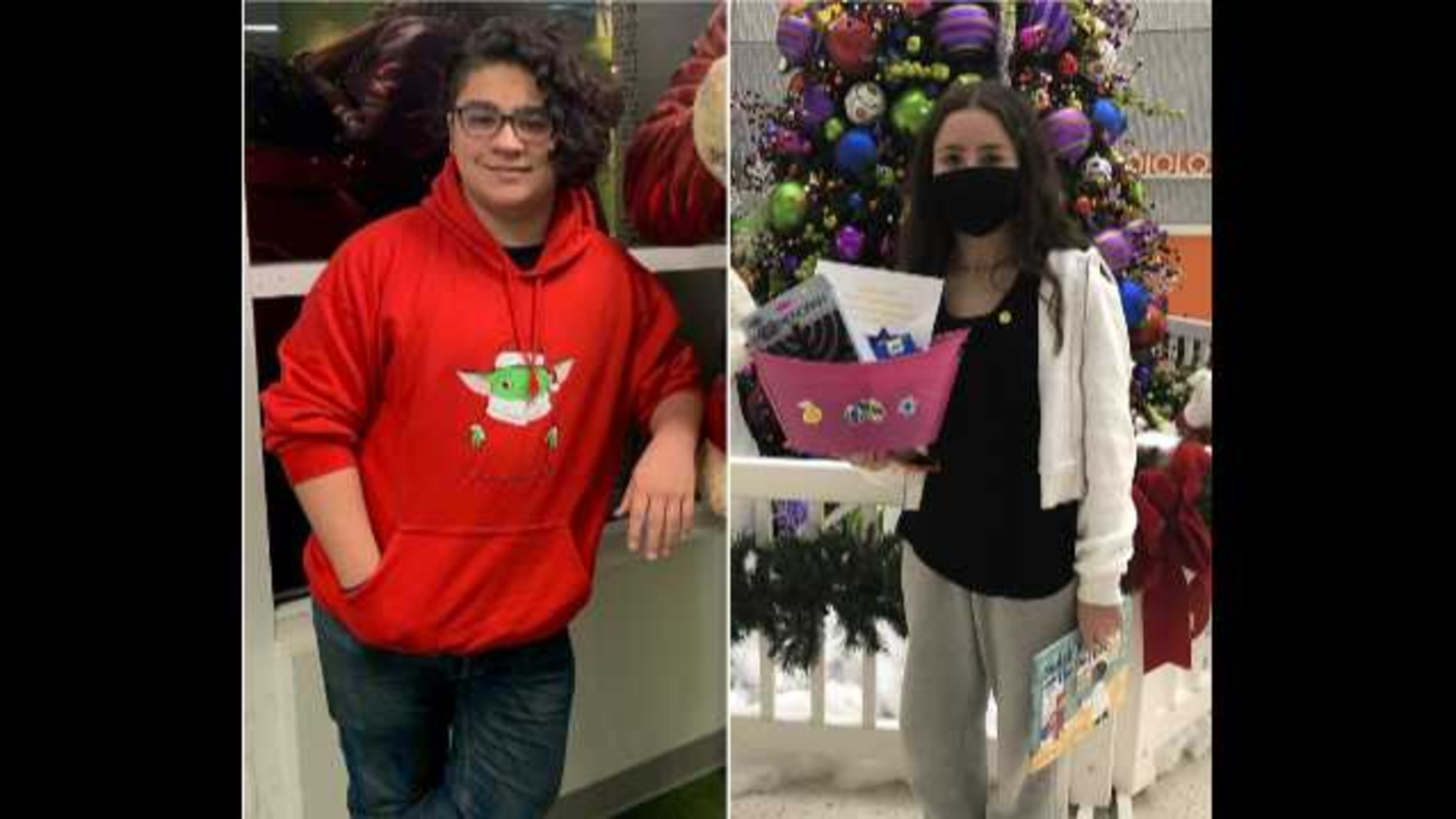 This is a composite image of 15-year-old Jerry Hatcher Jr. (left) and 13-year-old Anna Banner, both of whom — despite COVID-19 — still delivered holiday cheer to hospitalized children. (Courtesy of Children's Healthcare of Atlanta)
