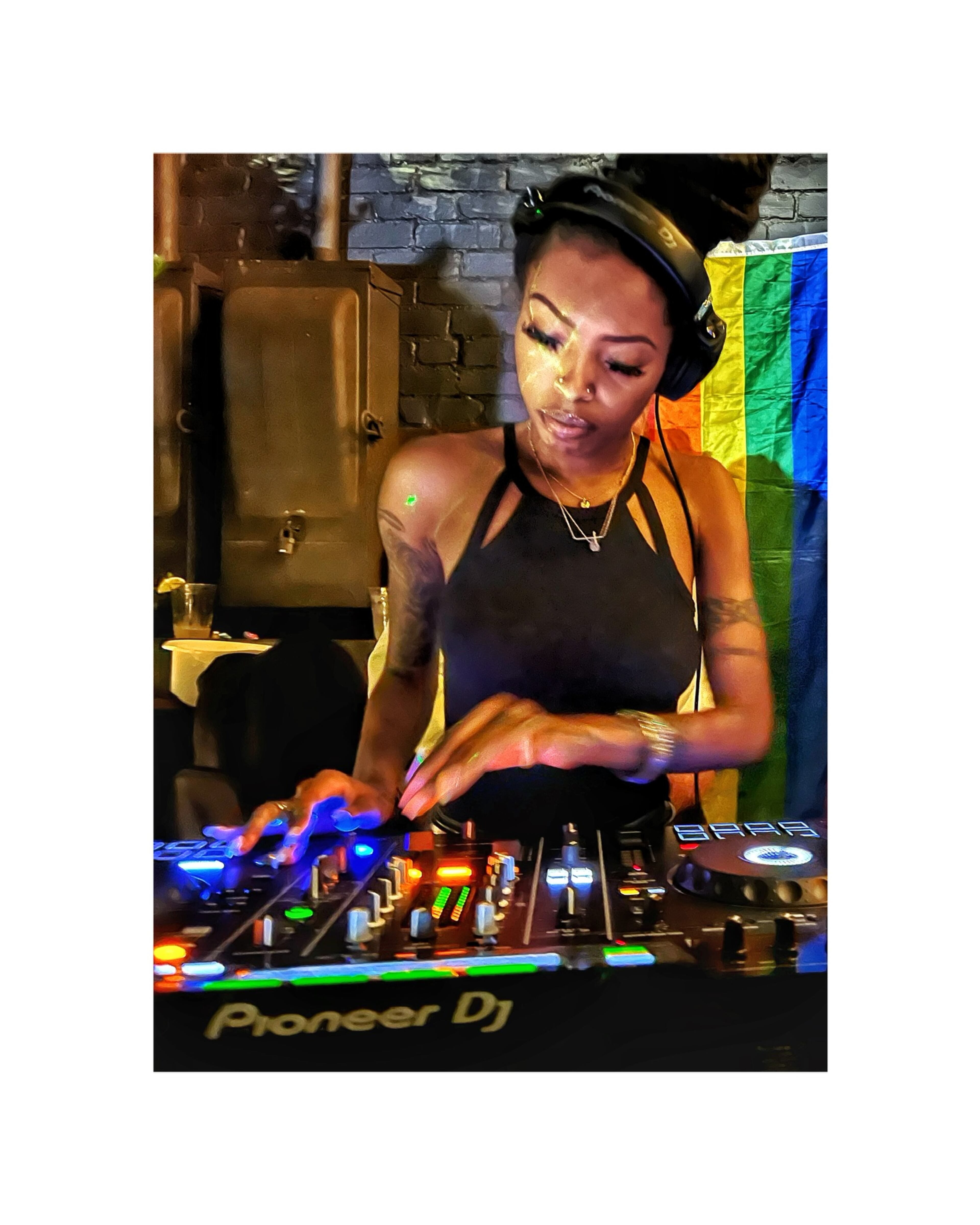 DJ Alexis Curshé plays on the patio at Sunday Service. Curshé is a member of DJ collective Deep South ATL.