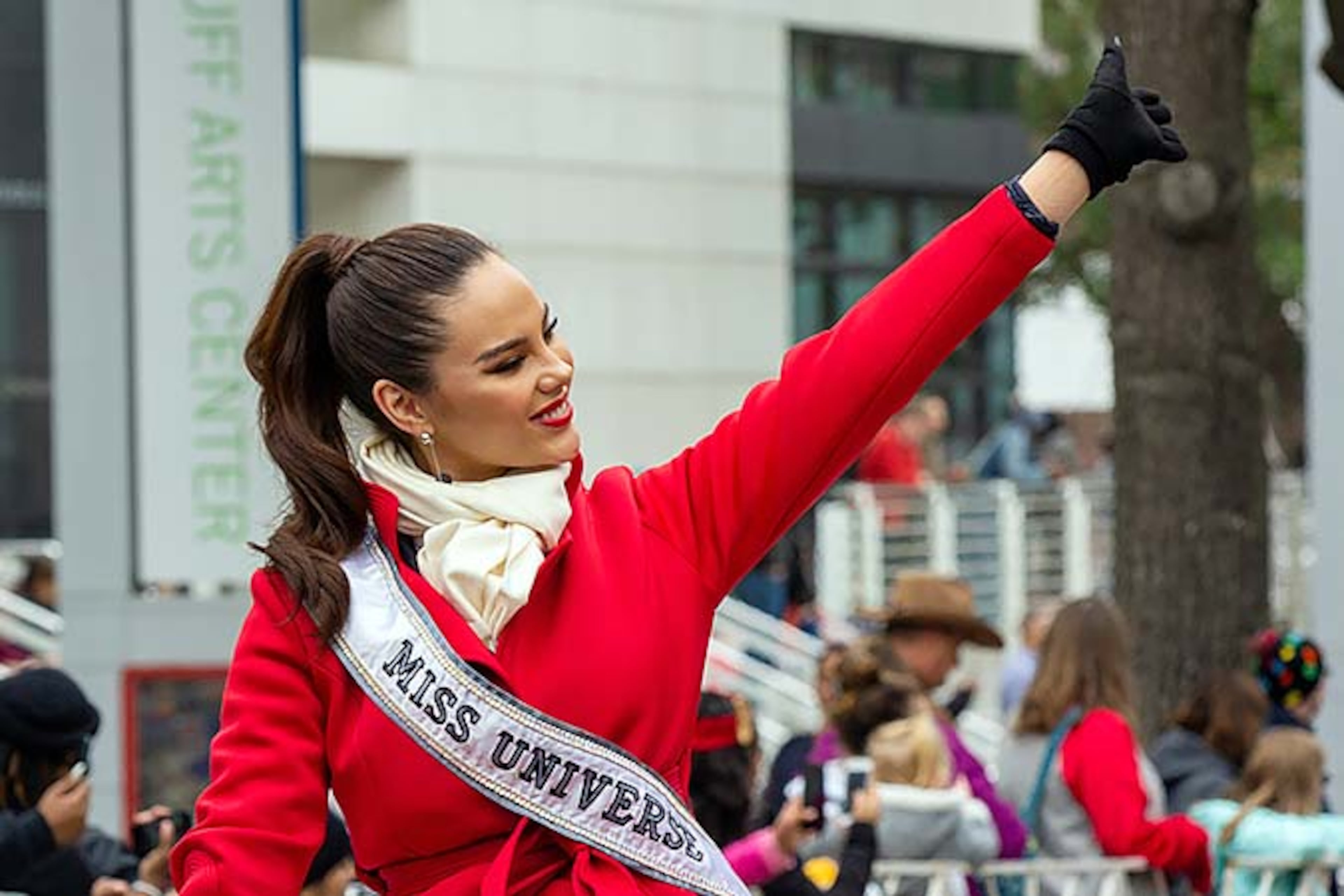 Miss Universe Catriona Gray of the Philippines waves to people during ChildrenâÃôs Christmas Parade benefitting ChildrenâÃôs Healthcare of Atlanta in midtown Atlanta, Georgia, on Saturday, Dec. 7, 2019. (Photo/Rebecca Wright)