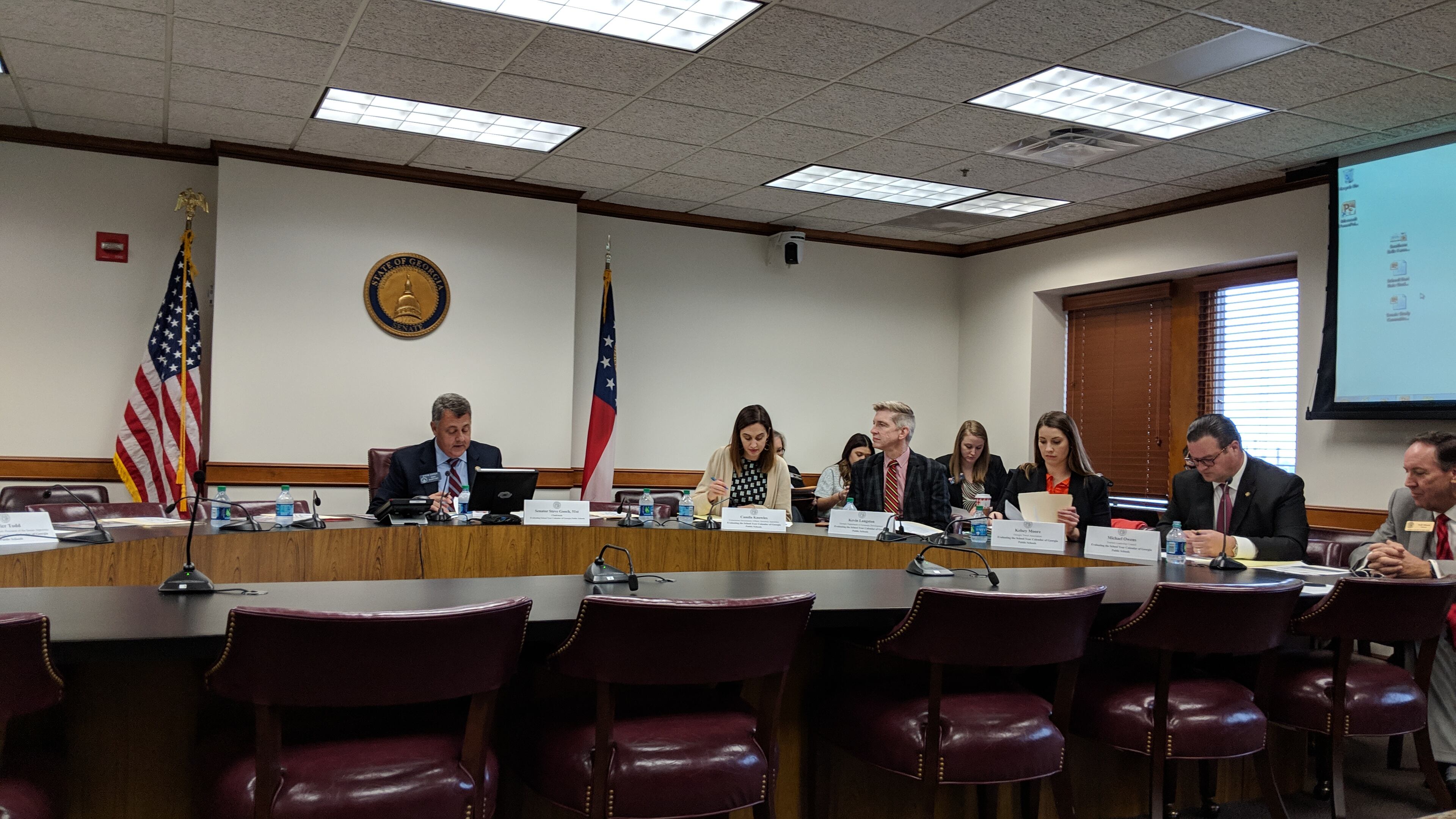 Nov. 14, 2018 , Atlanta -- The Senate Study Committee on Evaluating the School Year Calendar meets at the Gold Dome Wednesday.