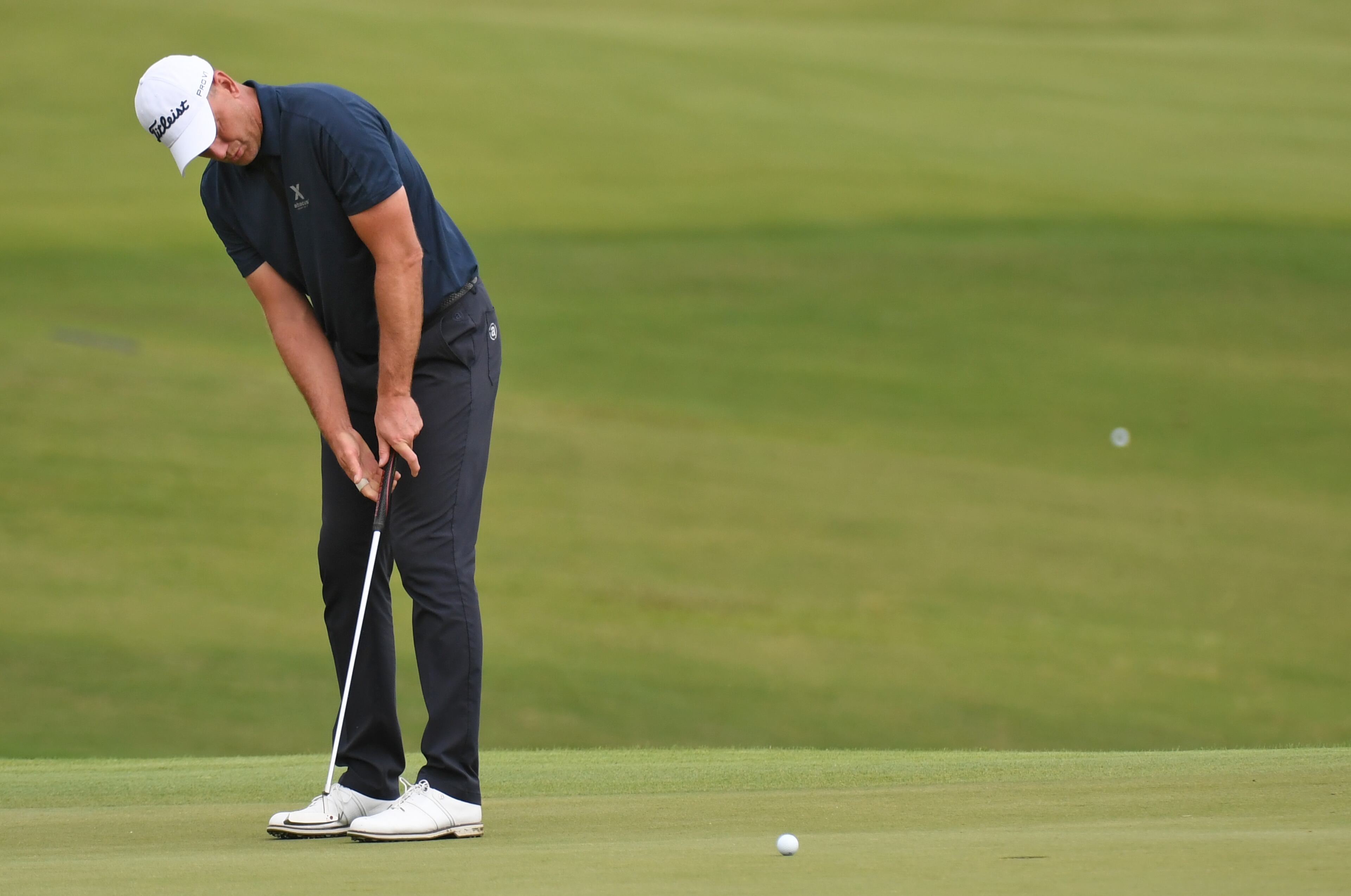 May 6, 2022 Atlanta - Robert Karlsson putts on the 10th green during the first round of the Mitsubishi Electric Classic at TPC Sugarloaf in Duluth on Friday, May 6, 2022. (Hyosub Shin / Hyosub.Shin@ajc.com)