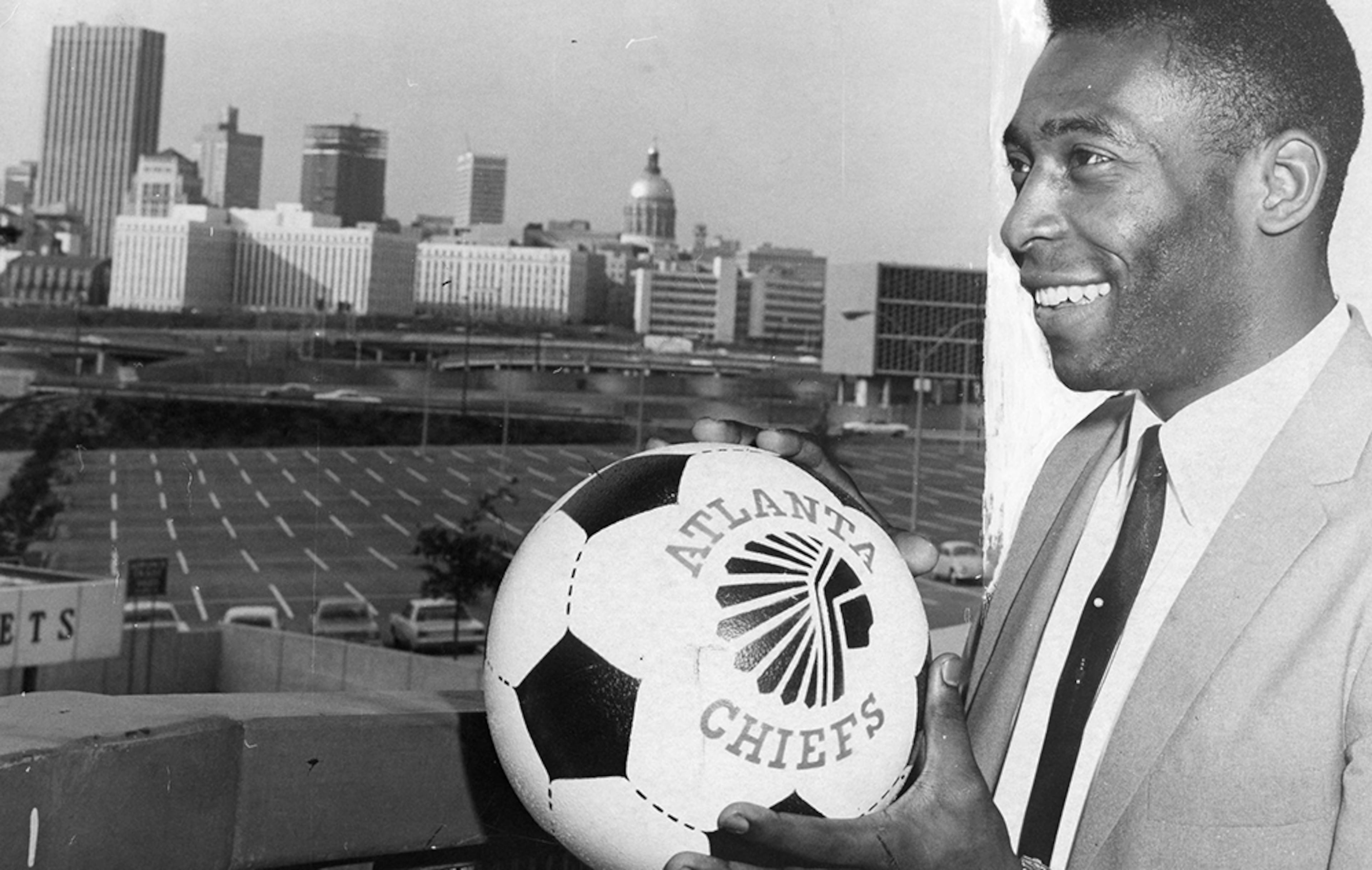 "The King of Futbol," Pele, scored three goals as the Santos Football Club of Brazil routed the city’s professional team, the Atlanta Chiefs, 6-2, in an exhibition match. The crowd of nearly 27,000 at Atlanta-Fulton County Stadium on Aug. 28, 1968, was the largest crowd ever at a soccer game in Atlanta.