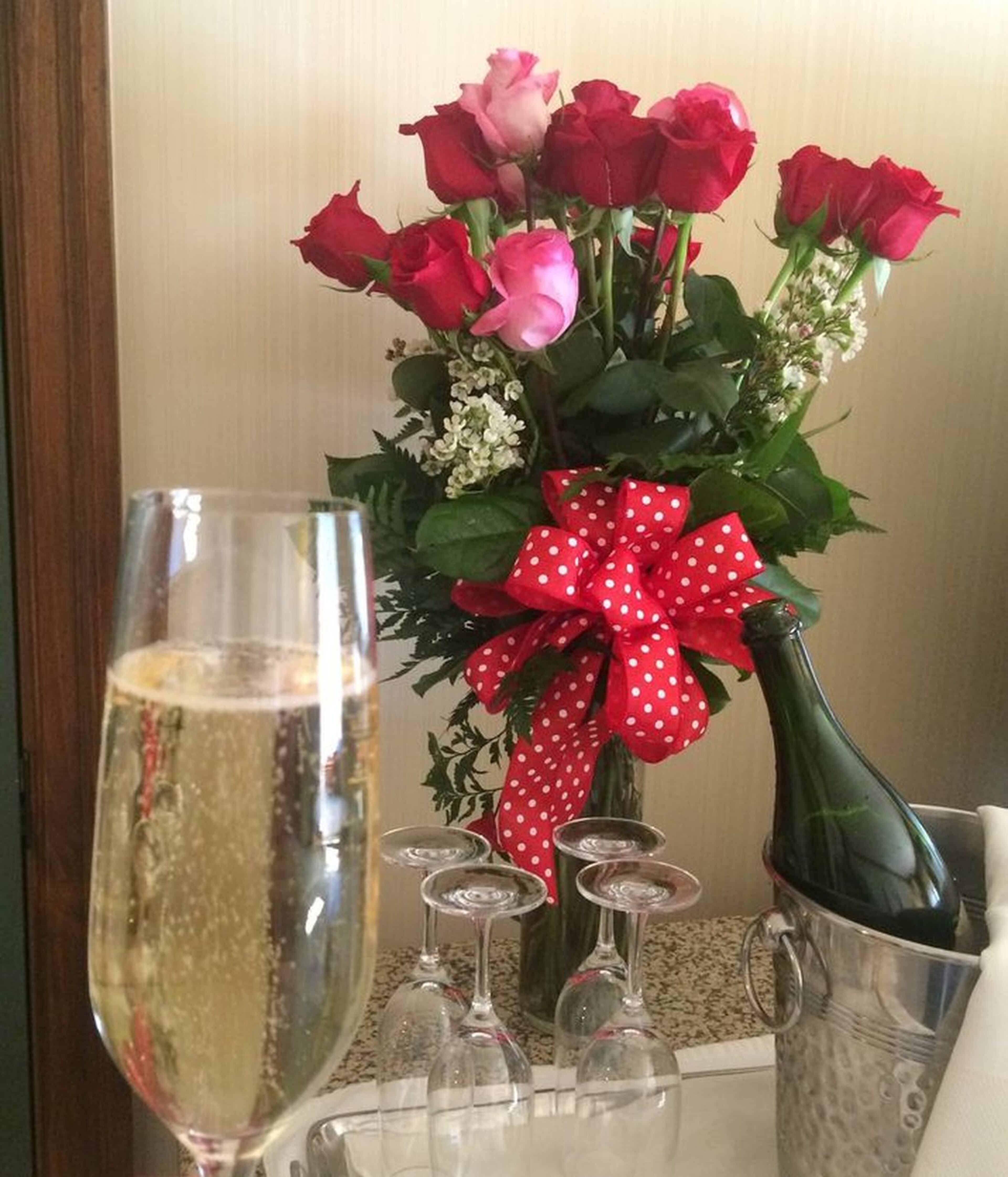 Champagne and roses greet guests at the spa at the Ritz-Carlton, Reynolds at Lake Oconee. Photo: Jennifer Brett