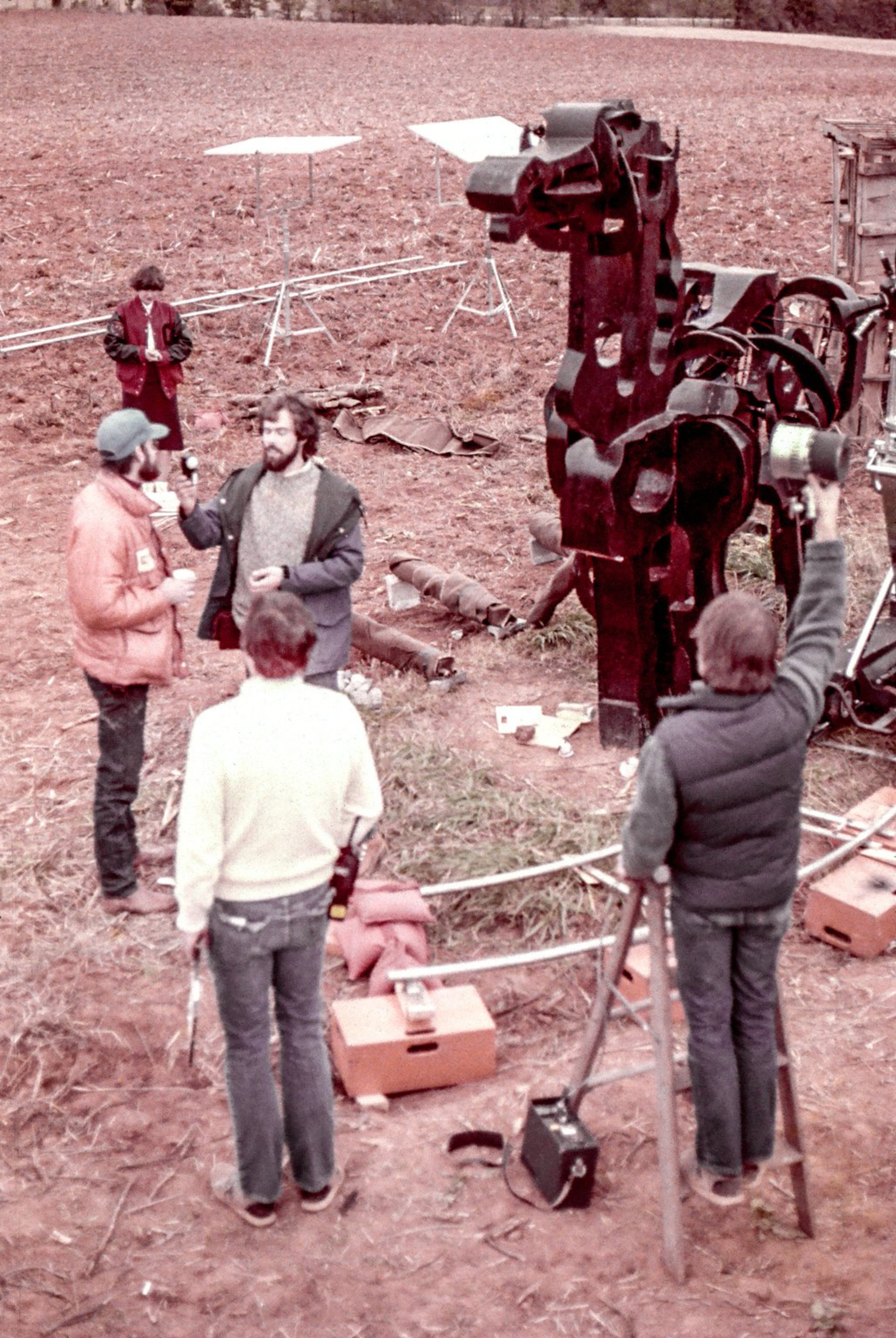 William VanDerKloot and crew filming the Iron Horse, circa 1980.
