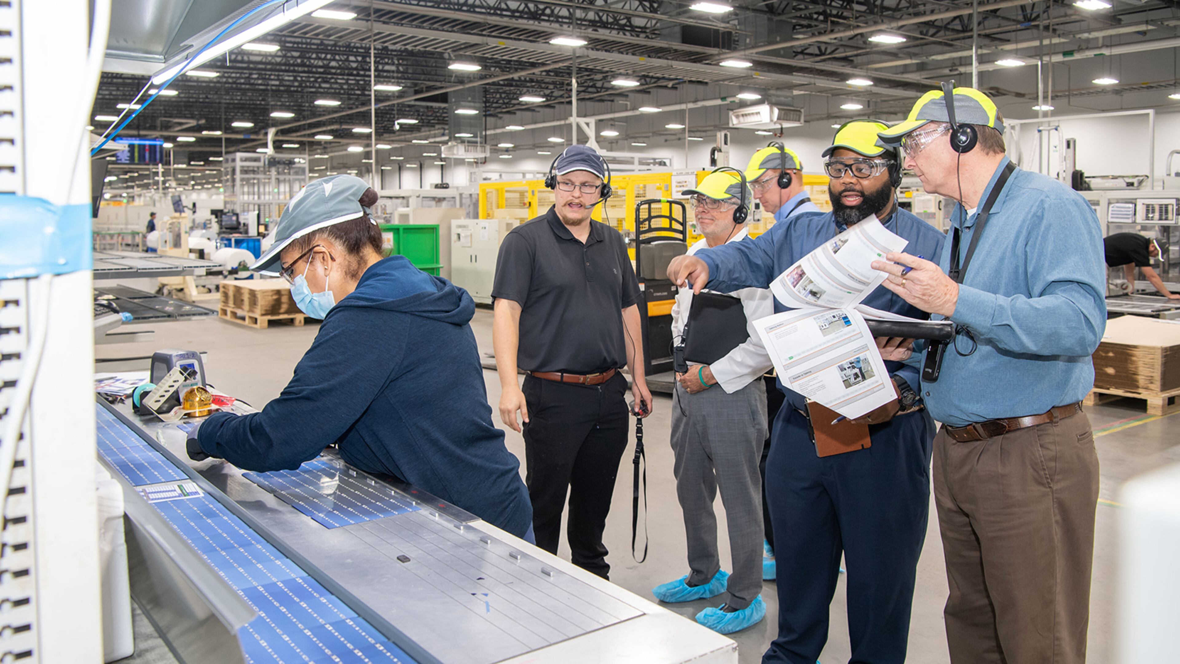 Quick Start’s team documenting Hanhwa Qcells’ processes in Dalton that will also be used in the company’s expansion in Cartersville, Ga. (Photo Courtesy of Georgia Quick Start)