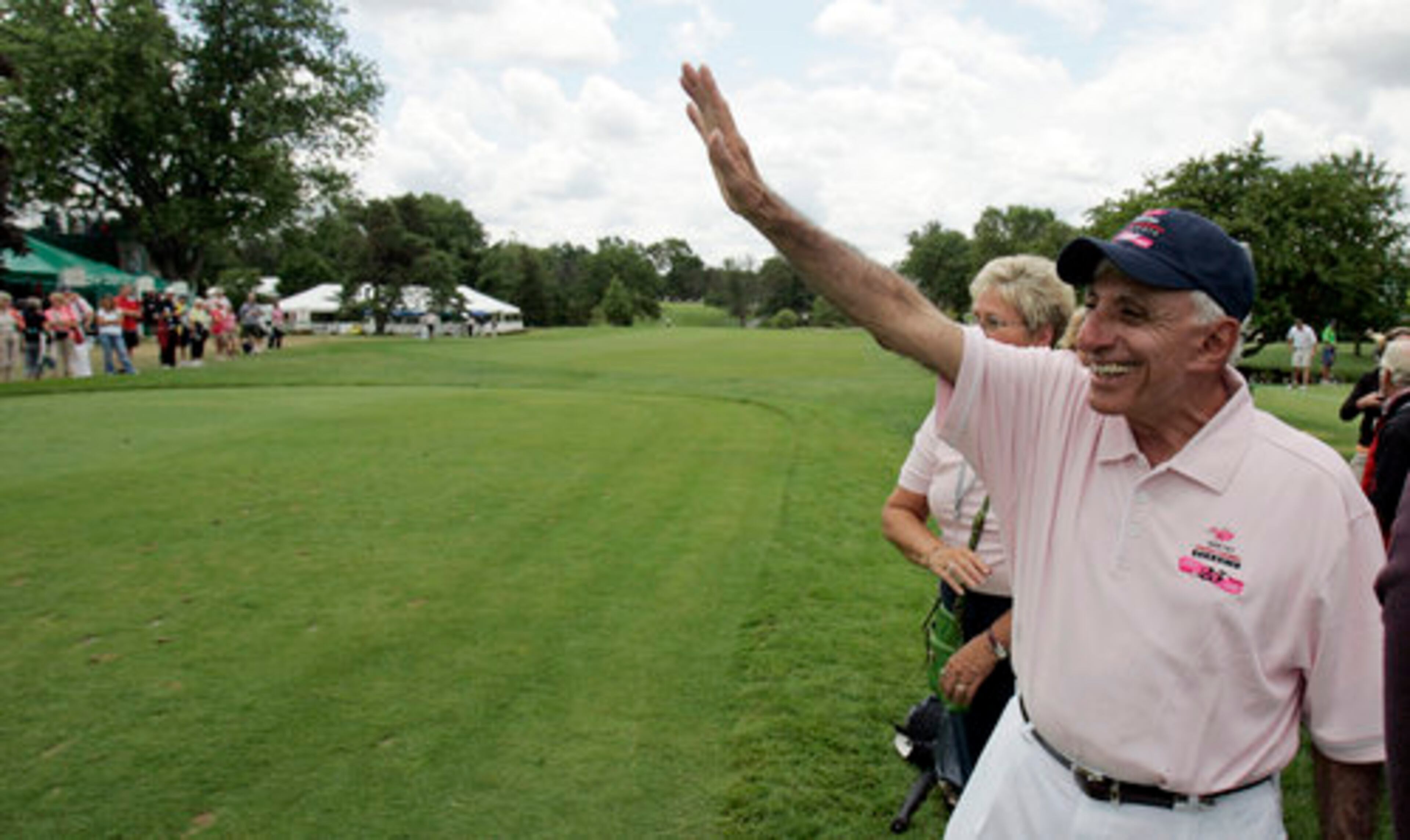 F.O.R.E.: Actor Jamie Farr waves to fans at the Jamie Farr Owens Corning Classic LPGA golf tournament Wednesday in Sylvania, Ohio.