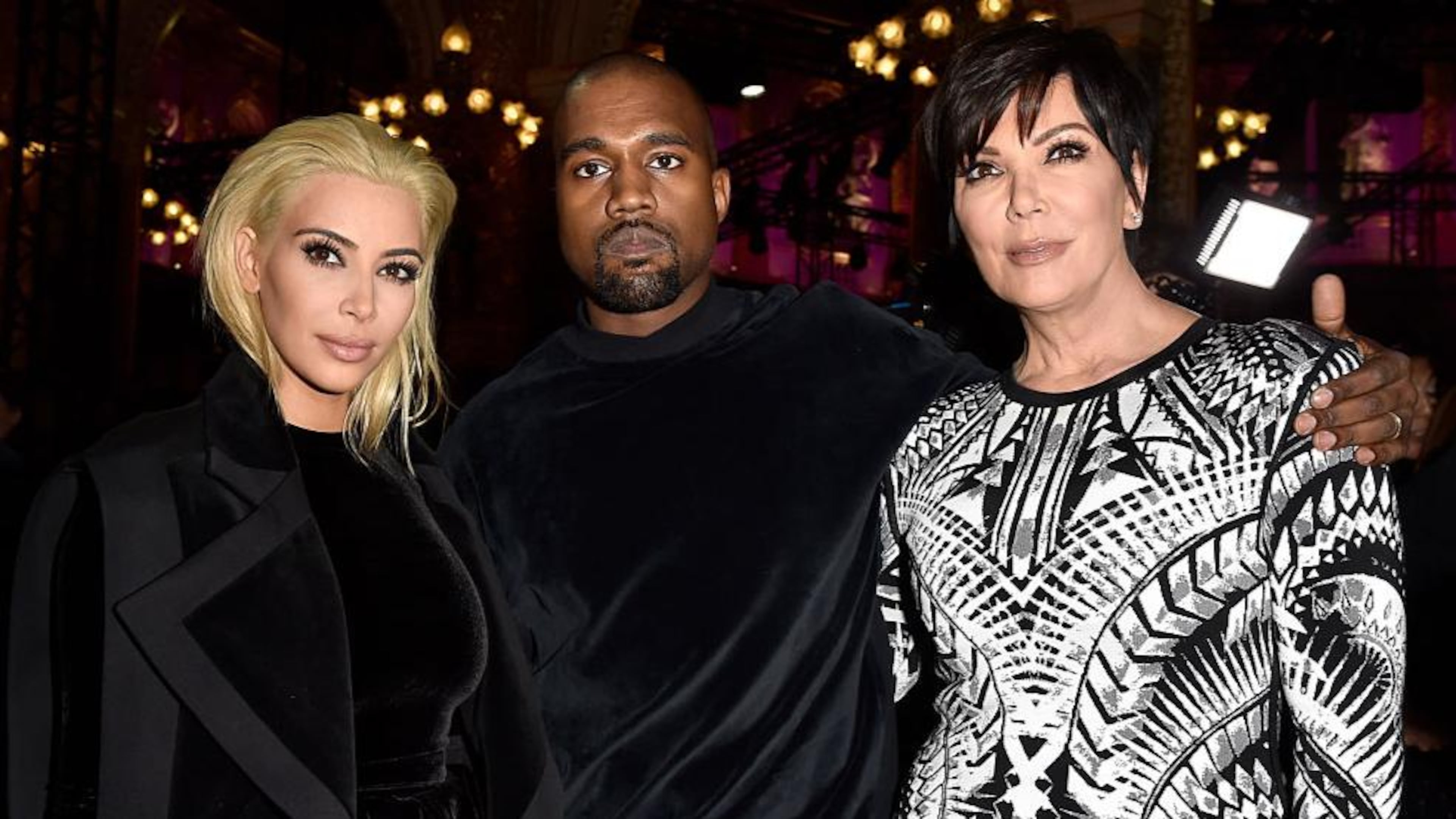 Kirs Jenner (far right) has reportedly bought a mansion across the street from daughter Kim Kardashian West (far left) and son-in-law Kanye West.