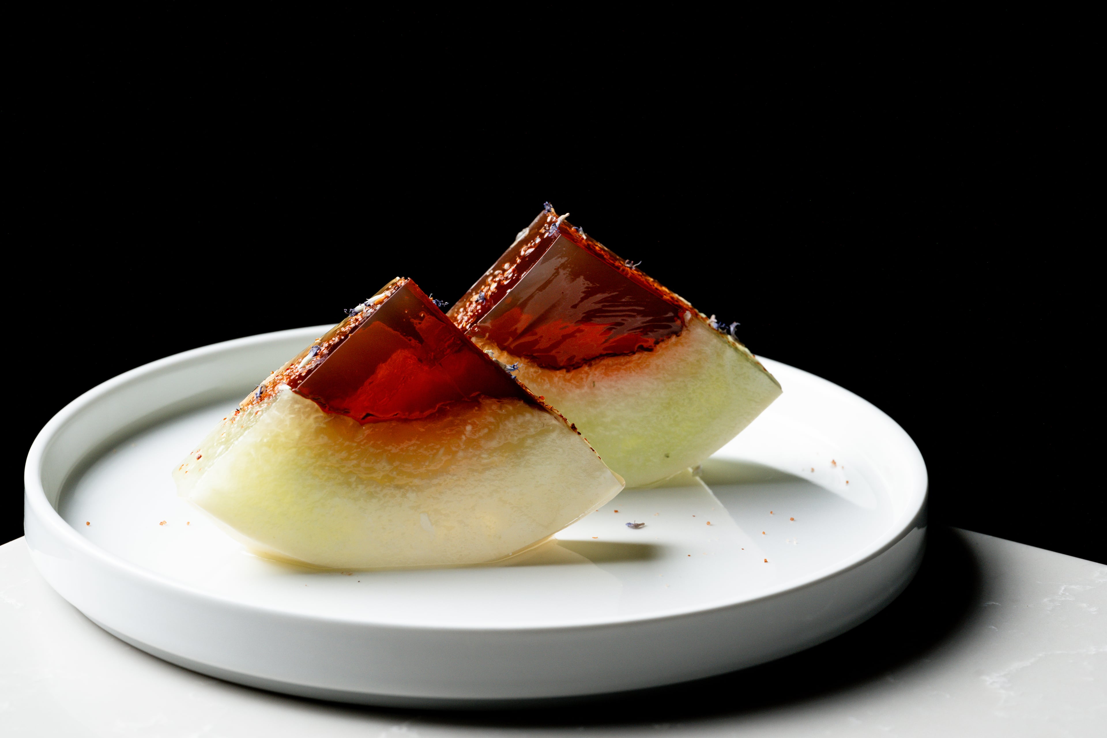 Truth Be Told begins each meal with a selection of amuse-bouches, such as a recent honeydew melon and gelee pairing. (Courtesy of Lauren Lynn/Truth Be Told)