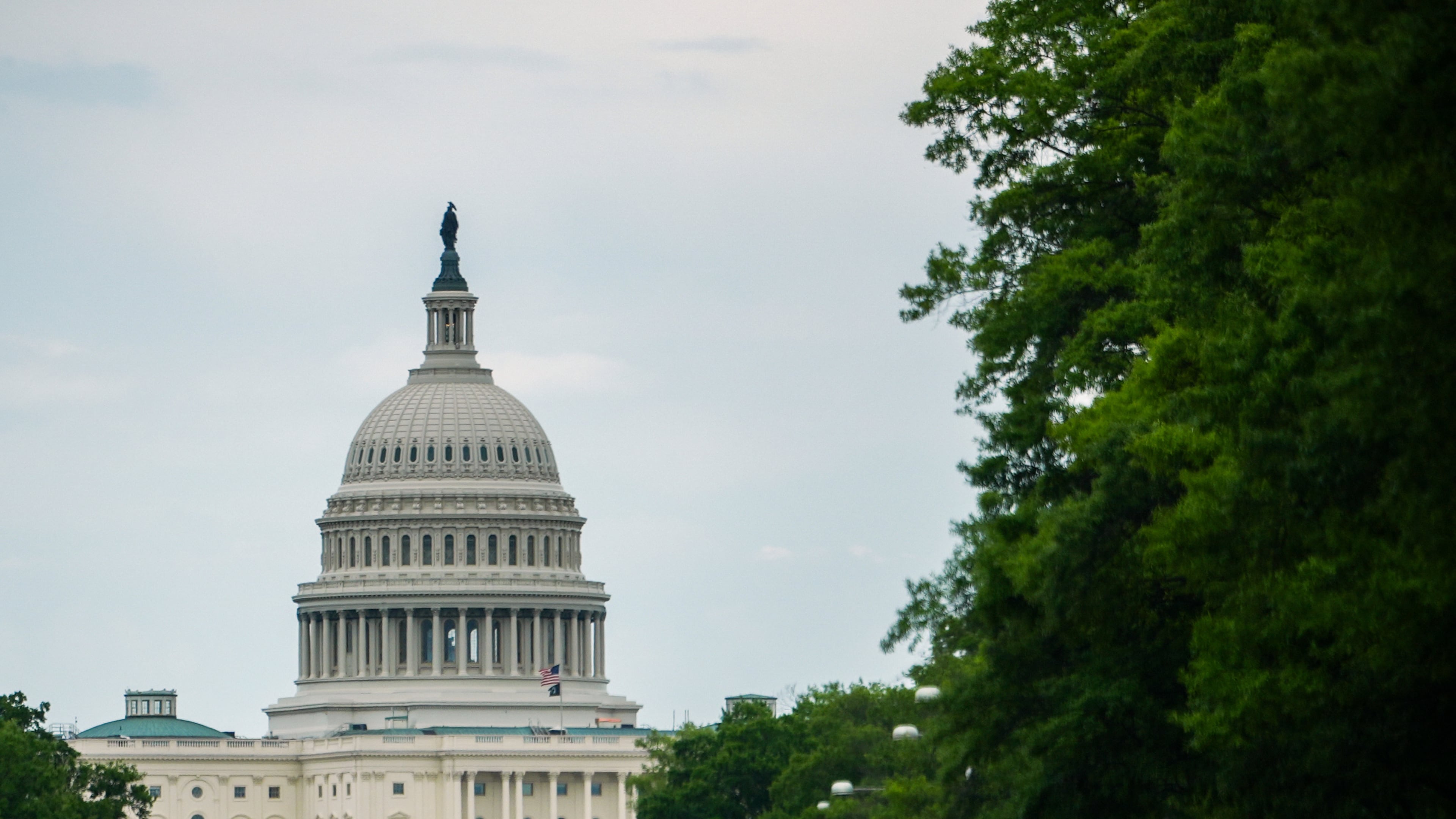 The U.S. Capitol is seen from Pennsylvania Avenue, Wednesday, May 13, 2026, in Washington. (AP Photo/Julia Demaree Nikhinson)
