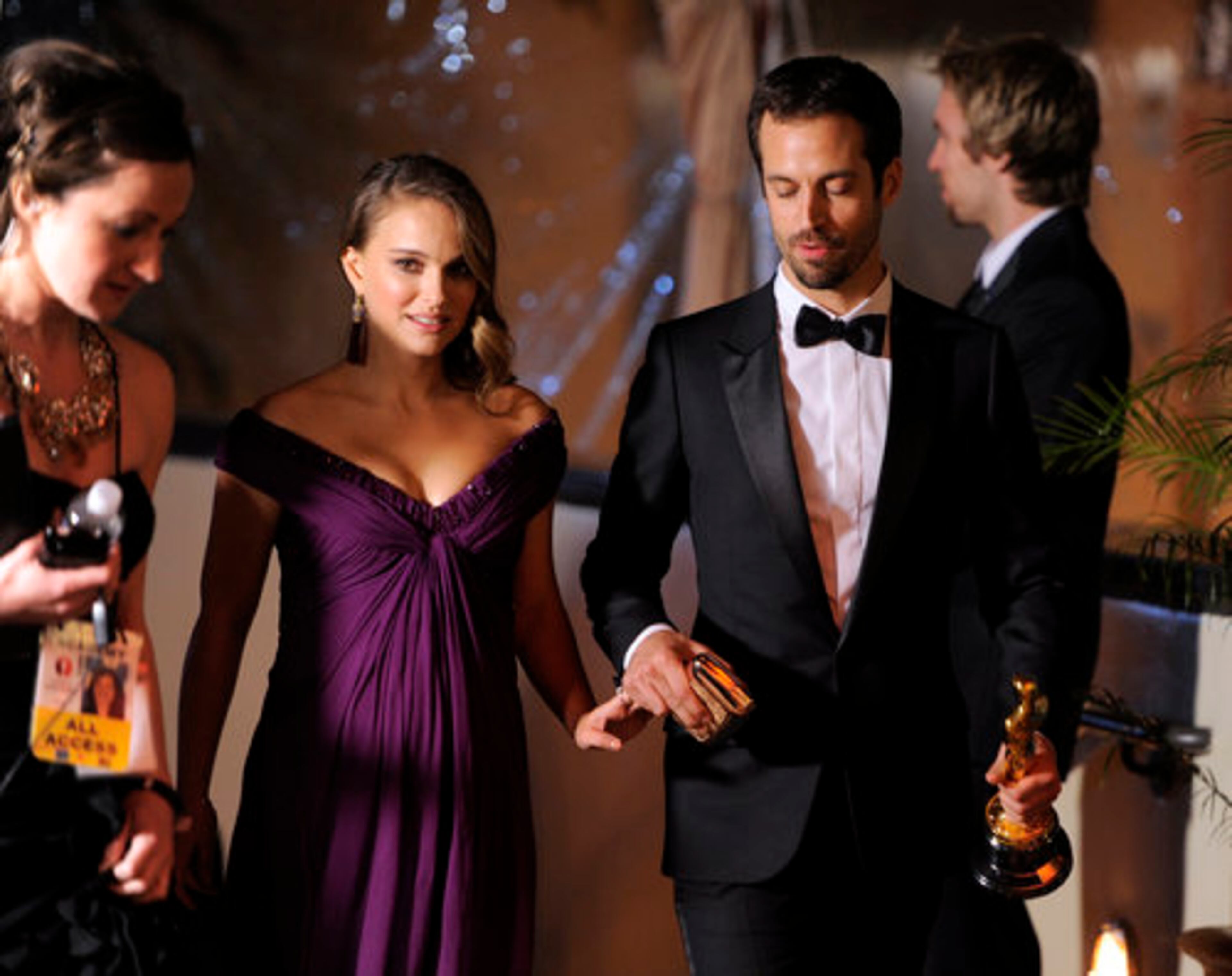 Benjamin Millepied and Natalie Portman attend the Governors Ball following the 83rd Academy Awards on Sunday, Feb. 27, 2011, in the Hollywood section of Los Angeles.