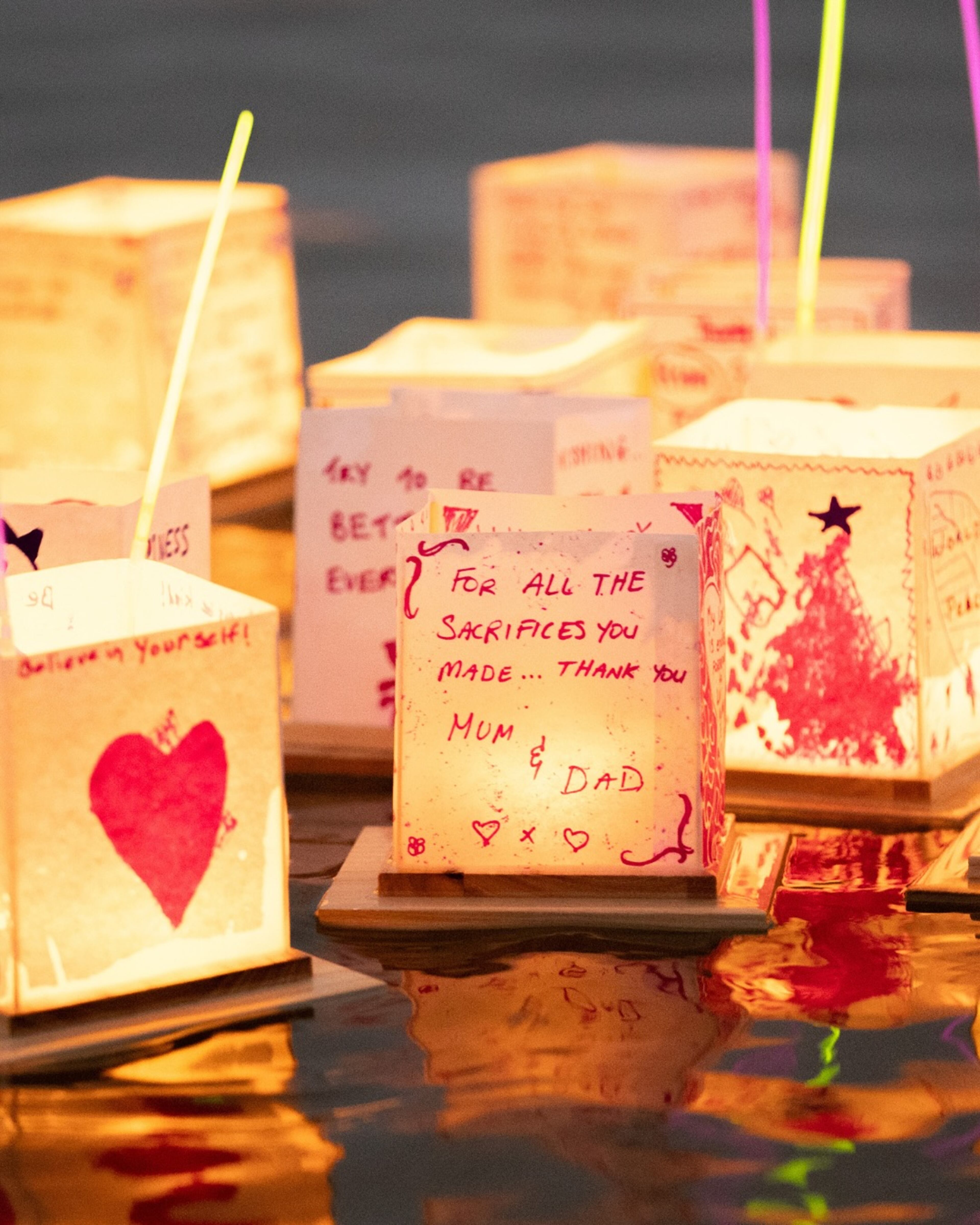 Make a water lantern with the kit included with the price of a ticket and float your creation at the Water Lantern Festival. It's happening Saturday at Jim R. Miller Park in Marietta. (Courtesy of Water Lantern Festival)