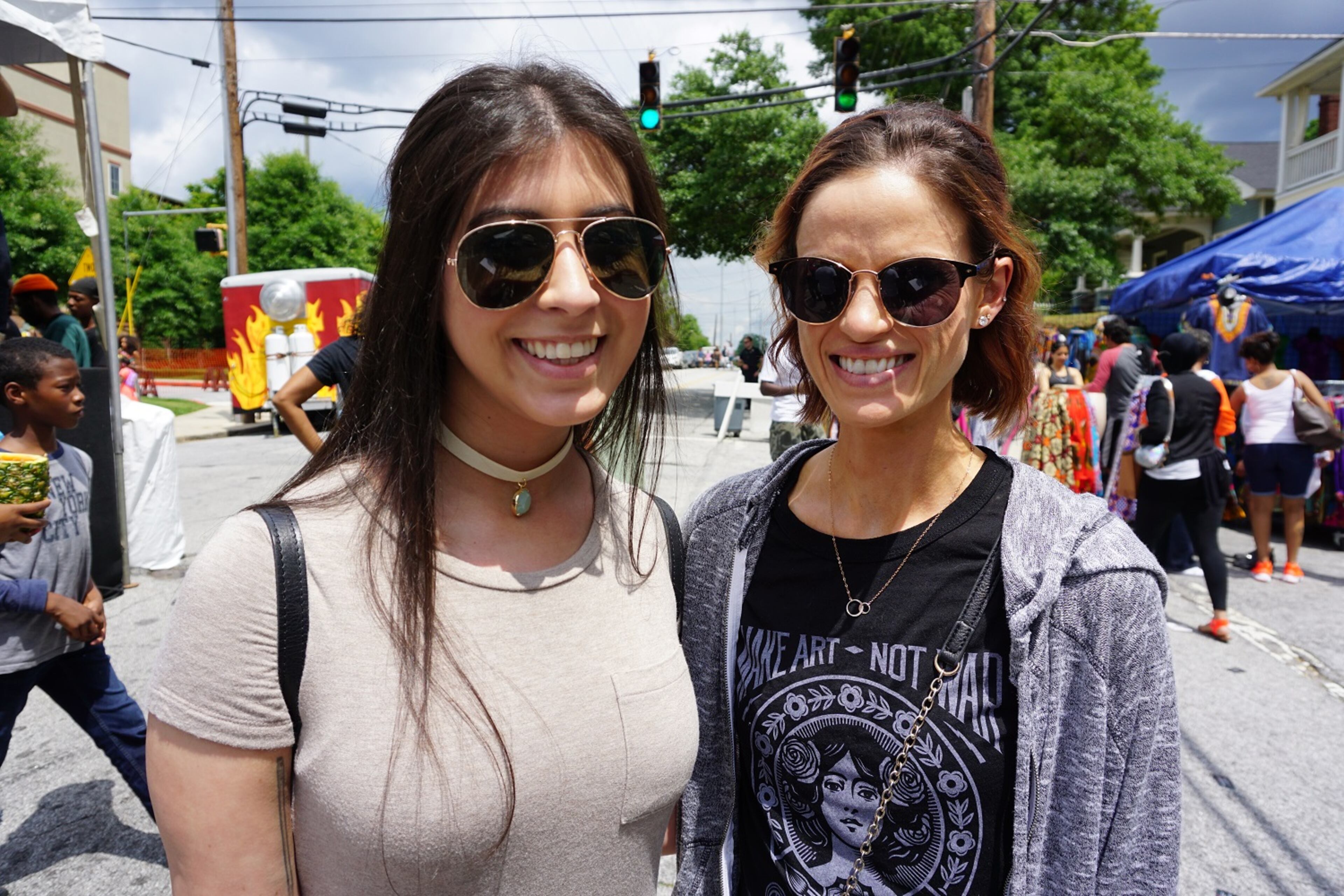 Kathleen Robertson (left) and Sarah Smith are all smiles at the Sweet Auburn SpringFest.