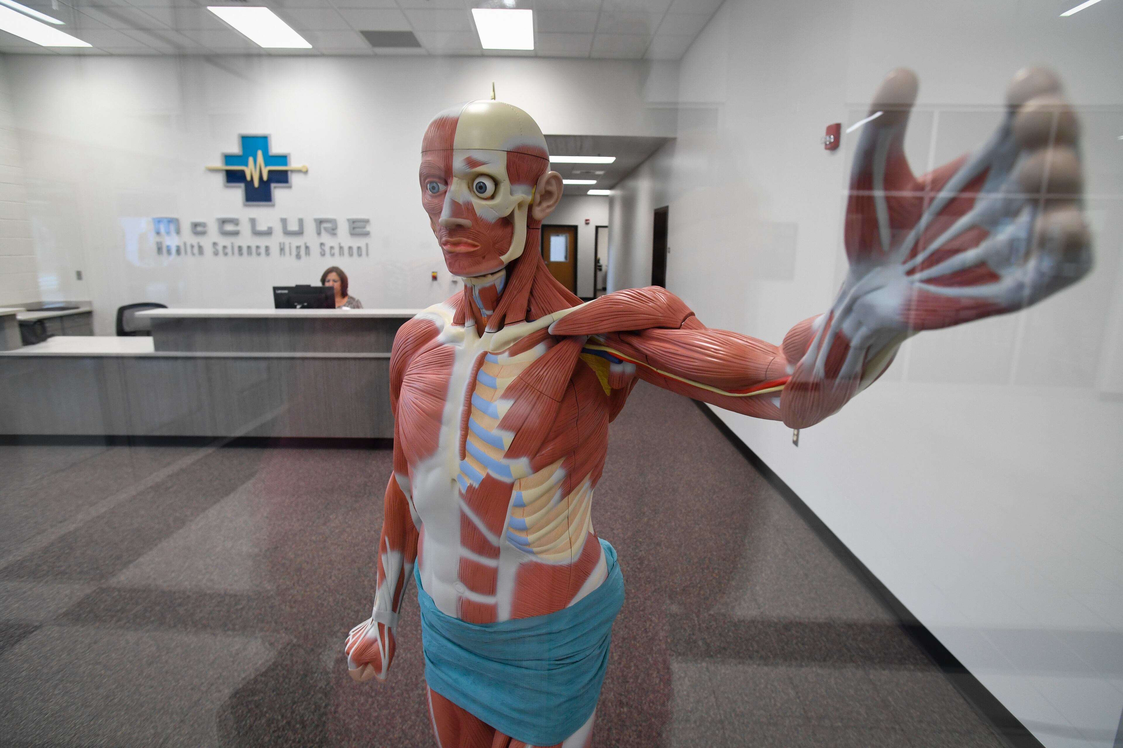 The office is senn from the hallway â McClure Health Science High School is the newest Gwinnett County High School. We tour the facilities and talk to school board and administrators about the need for this school and expectations.
JOHN AMIS / SPECIAL TO THE AJC