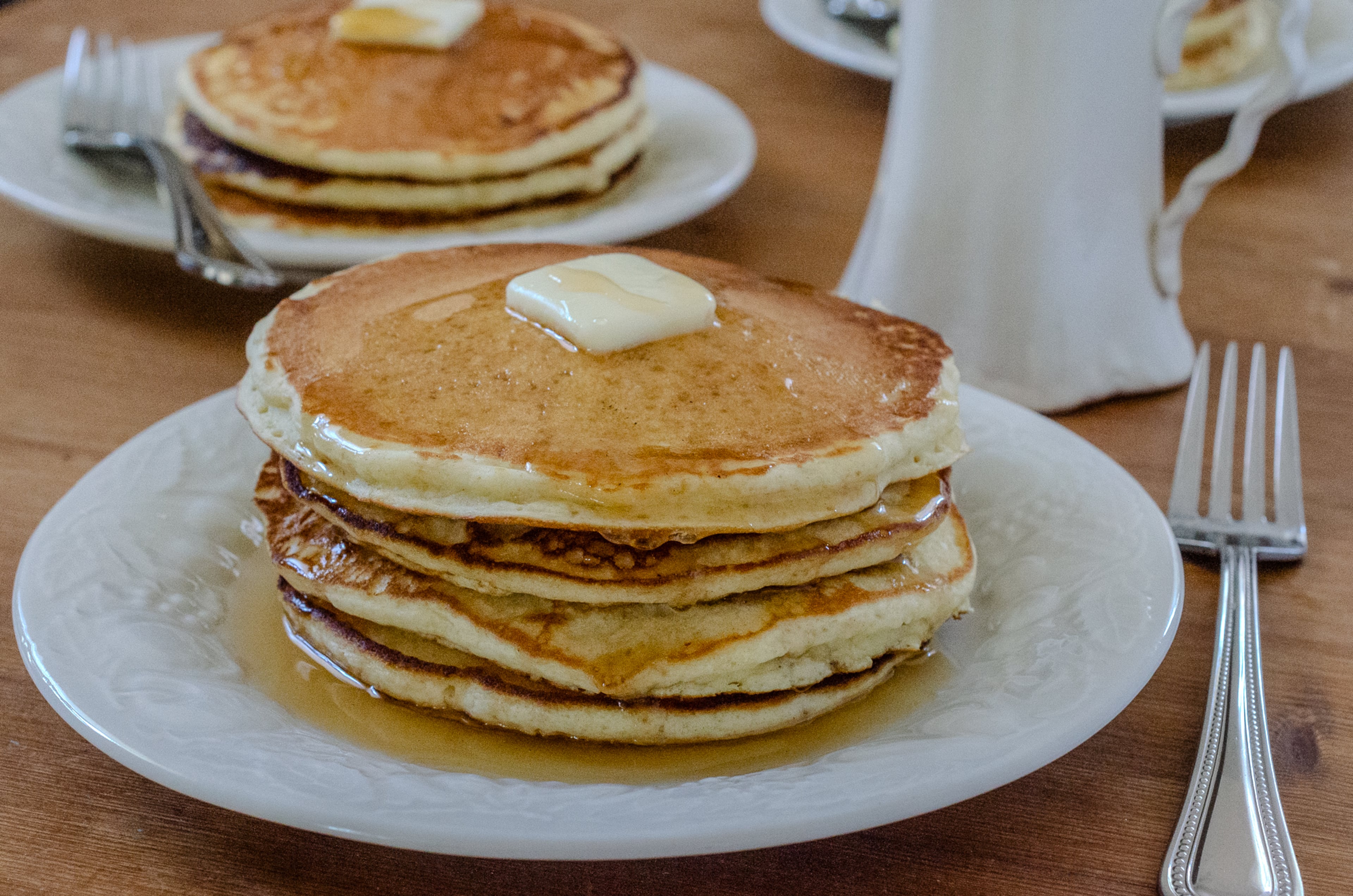 You won't miss the eggs in these light and fluffy Flaxseed Pancakes. (Virginia Willis for The Atlanta Journal-Constitution)