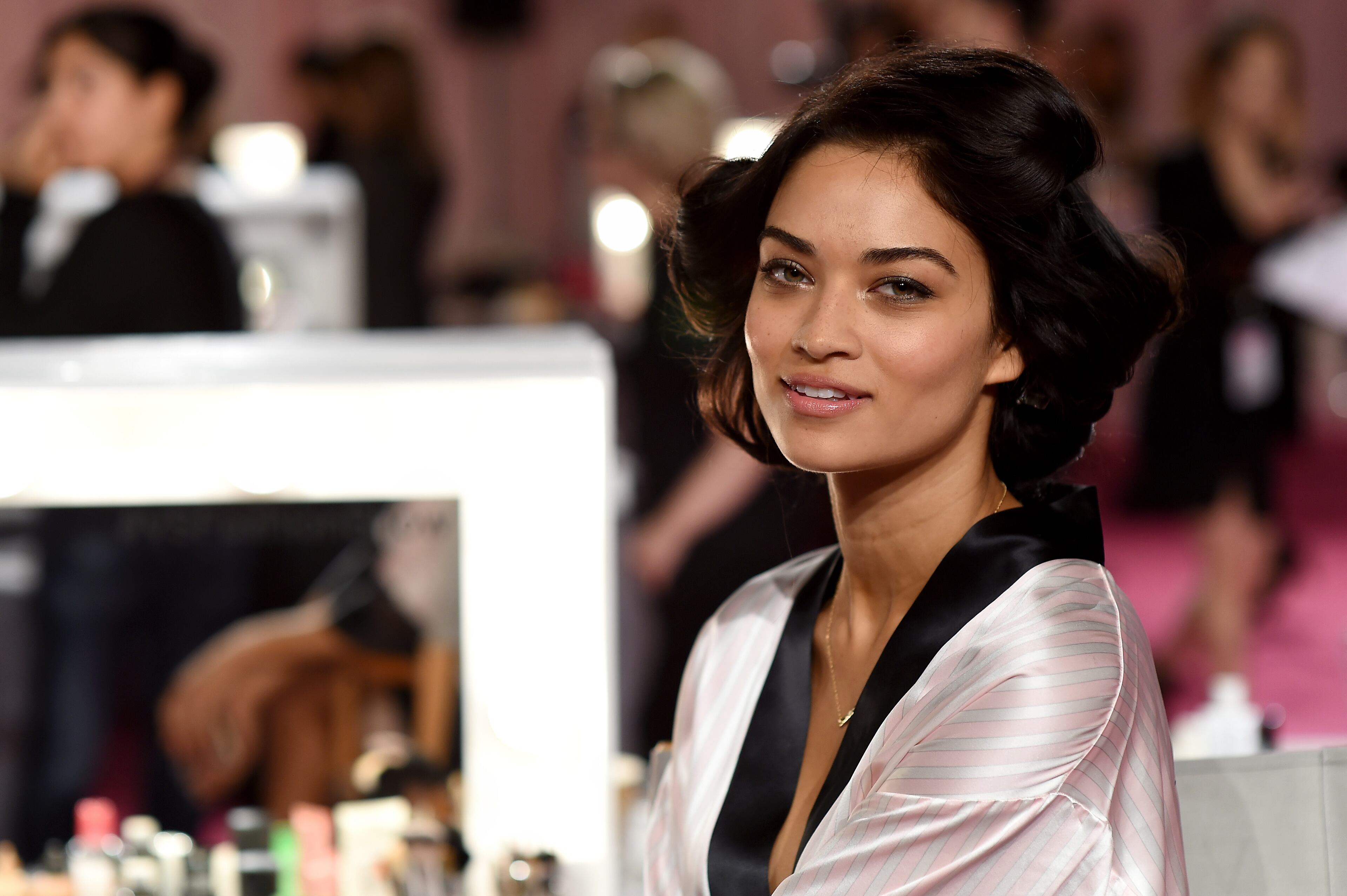 Victoria's Secret model Shanina Shaik is seen backstage prior the 2014 Victoria's Secret Fashion Show on December 2, 2014 in London, England. (Photo by Dimitrios Kambouris/Getty Images for Victoria's Secret)