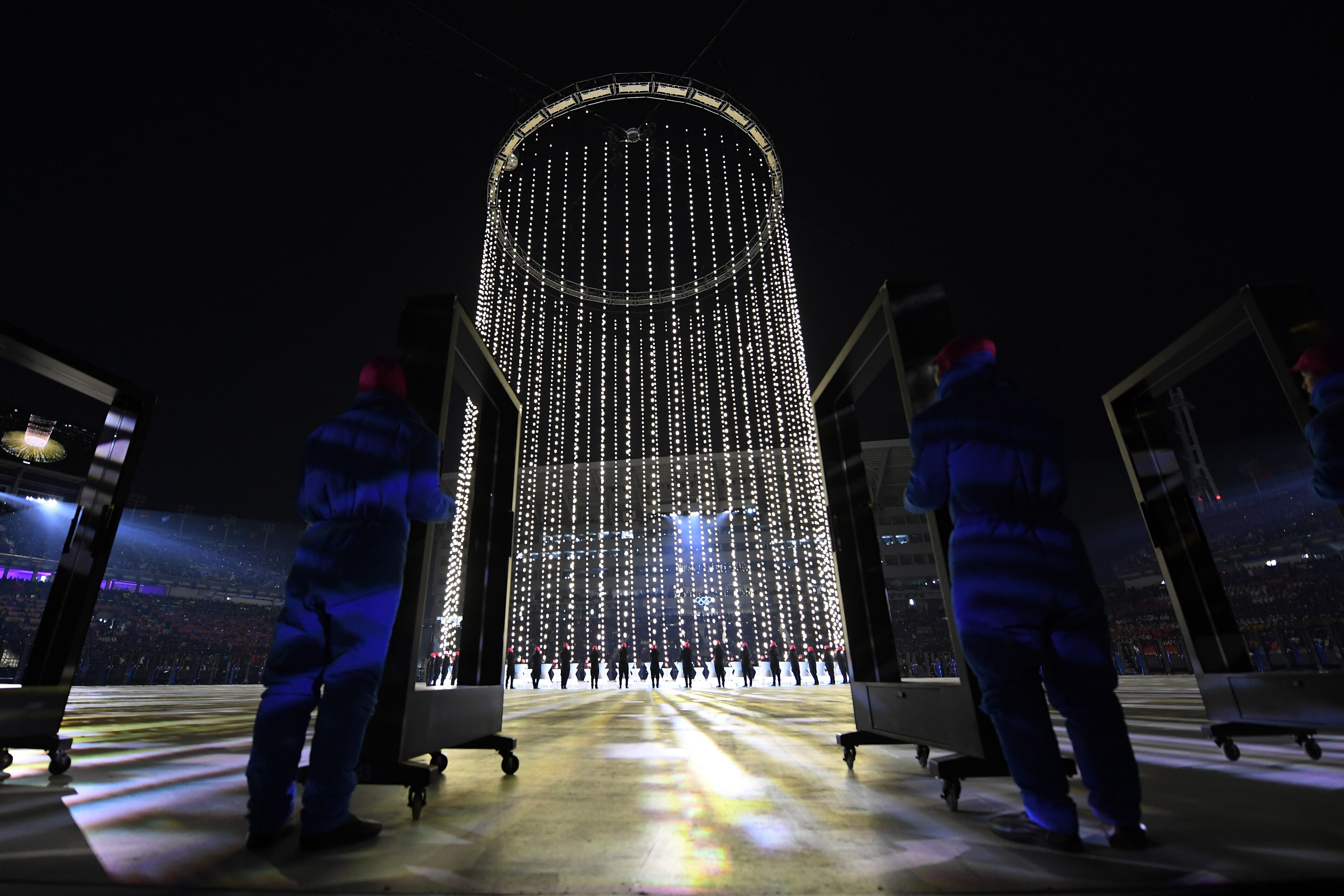 PYEONGCHANG-GUN, SOUTH KOREA - FEBRUARY 09: Perfomers during the Opening Ceremony of the PyeongChang 2018 Winter Olympic Games at PyeongChang Olympic Stadium on February 9, 2018 in Pyeongchang-gun, South Korea. (Photo by Quinn Rooney/Getty Images)