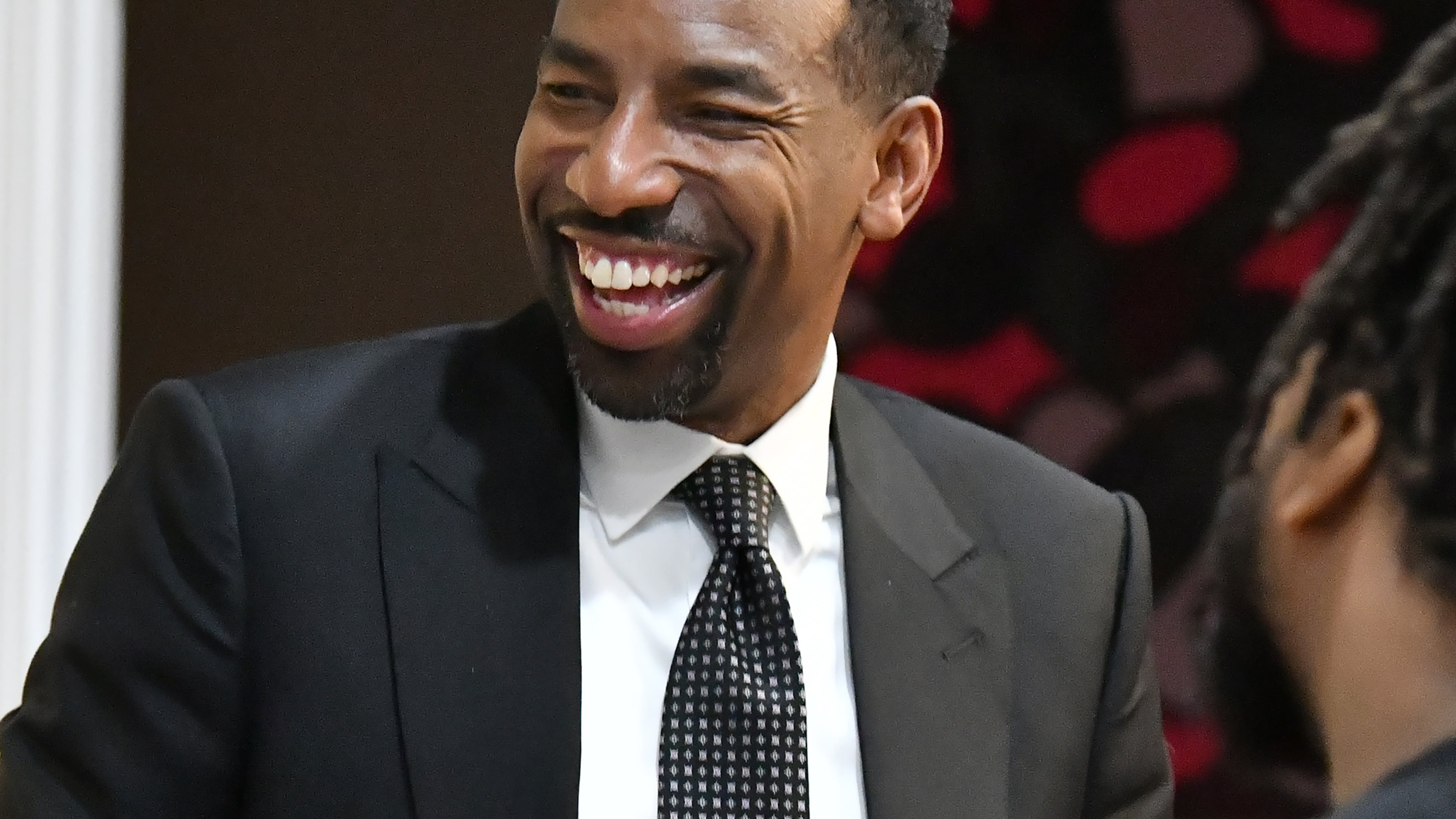 December 1, 2021 Atlanta - Mayor-elect Andre Dickens greets Jenifer Keenan, reacts as he talks to campaign staff at his campaign headquarters on Wednesday, December 1, 2021. Andre Dickens, the Atlanta native who first beat an incumbent eight years ago for a spot on the City Council, defeated Felicia Moore in Tuesday's runoff election to become Atlanta's 61st mayor. (Hyosub Shin / Hyosub.Shin@ajc.com)