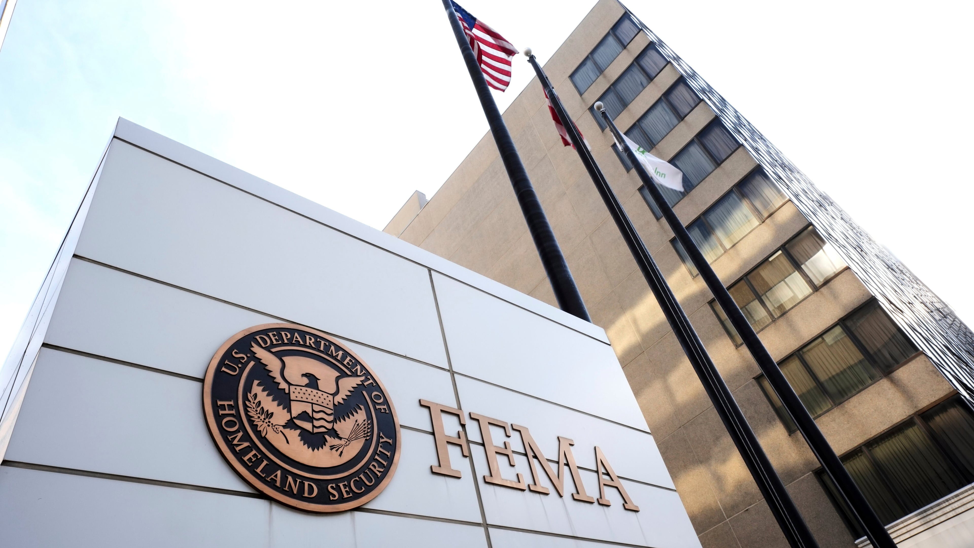 FILE - The Federal Emergency Management Agency headquarters is photographed in Washington, May 5, 2025. (AP Photo/Gene J. Puskar, File)