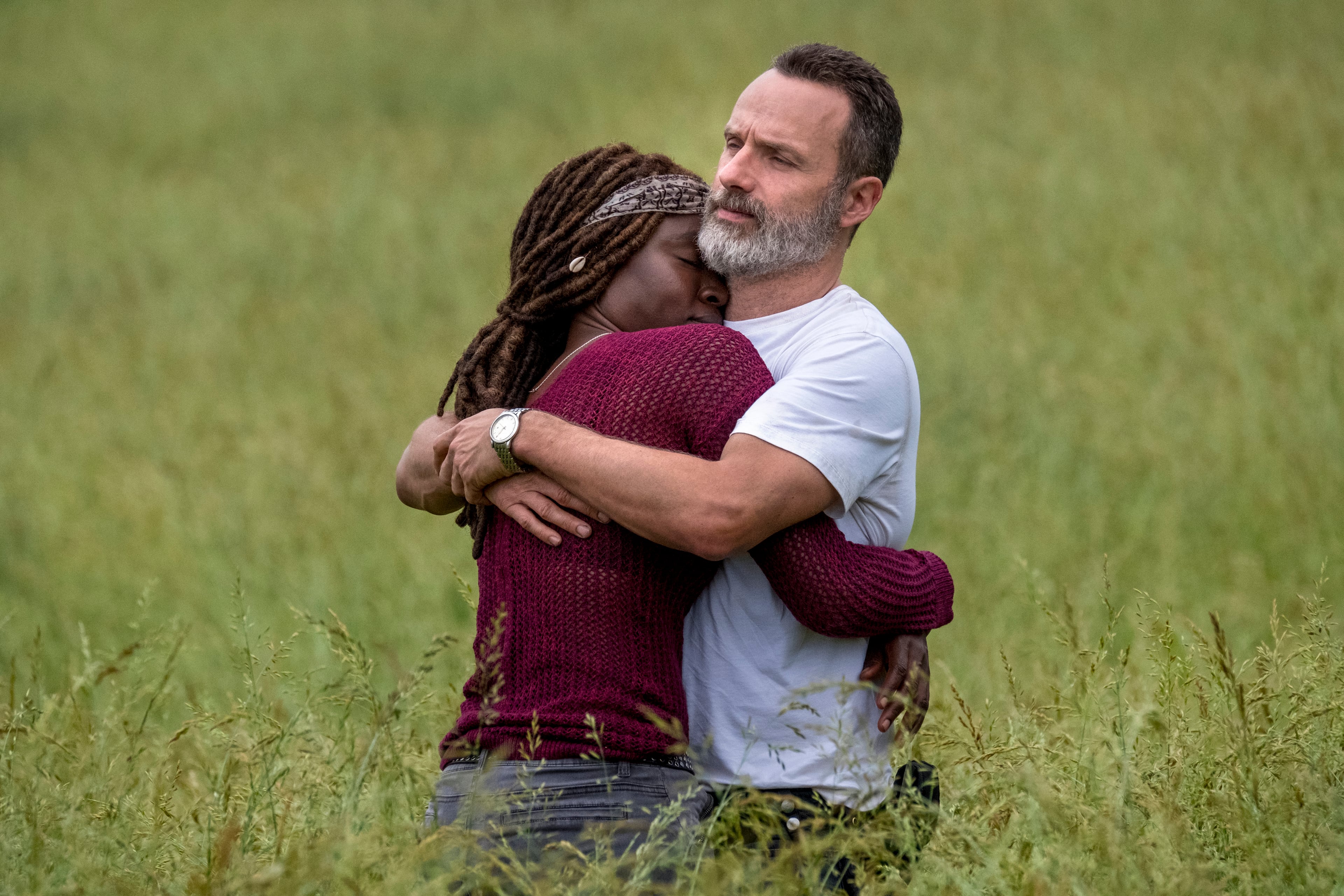 Andrew Lincoln as Rick Grimes, Danai Gurira as Michonne - The Walking Dead _ Season 9, Episode 1 - Photo Credit: Jackson Lee Davis/AMC