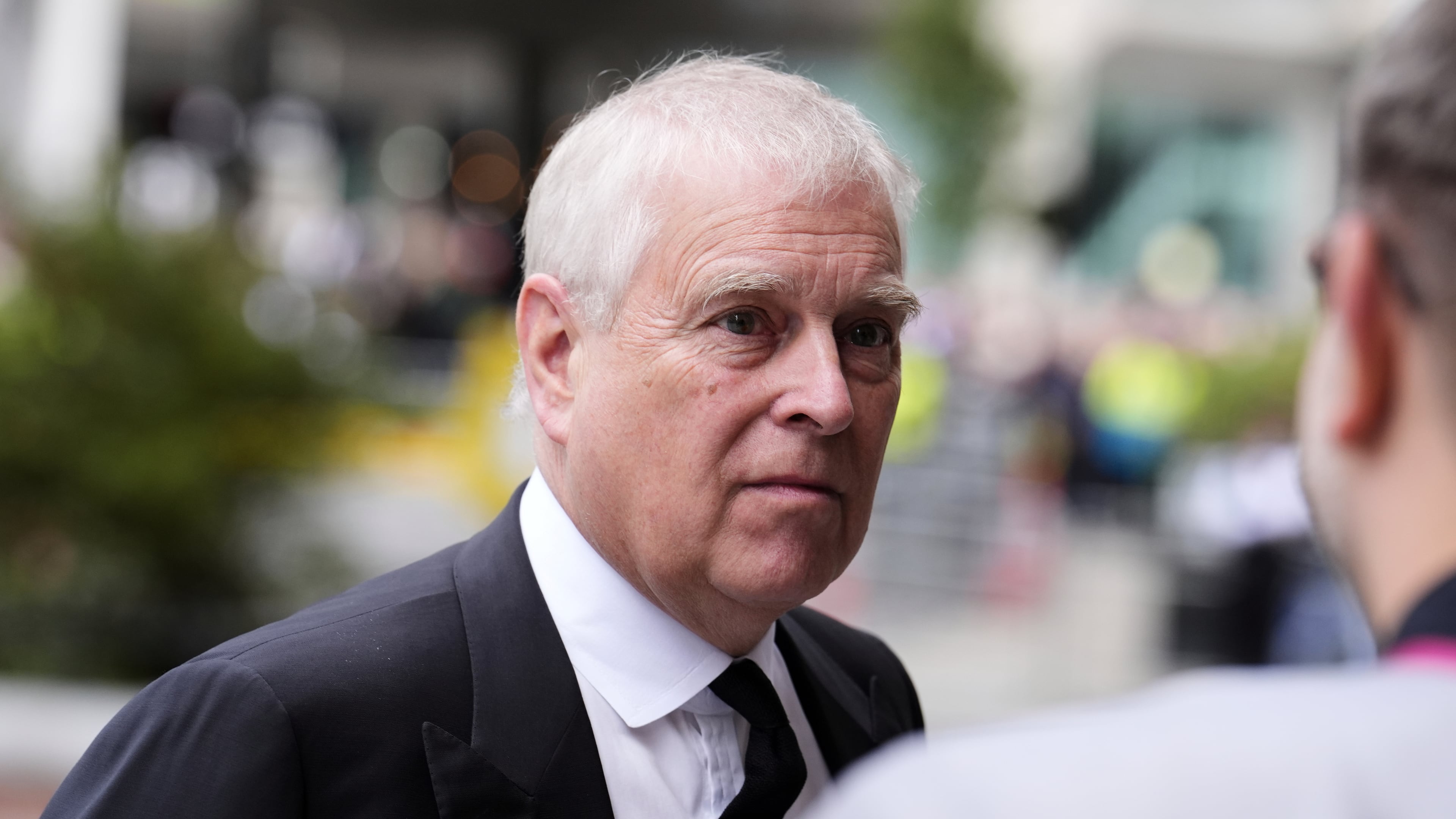 FILE - Prince Andrew arrives for the funeral of the Duchess of Kent at Westminster Cathedral in London, Tuesday, Sept. 16, 2025. (Jordan Pettitt/Pool Photo via AP, file)