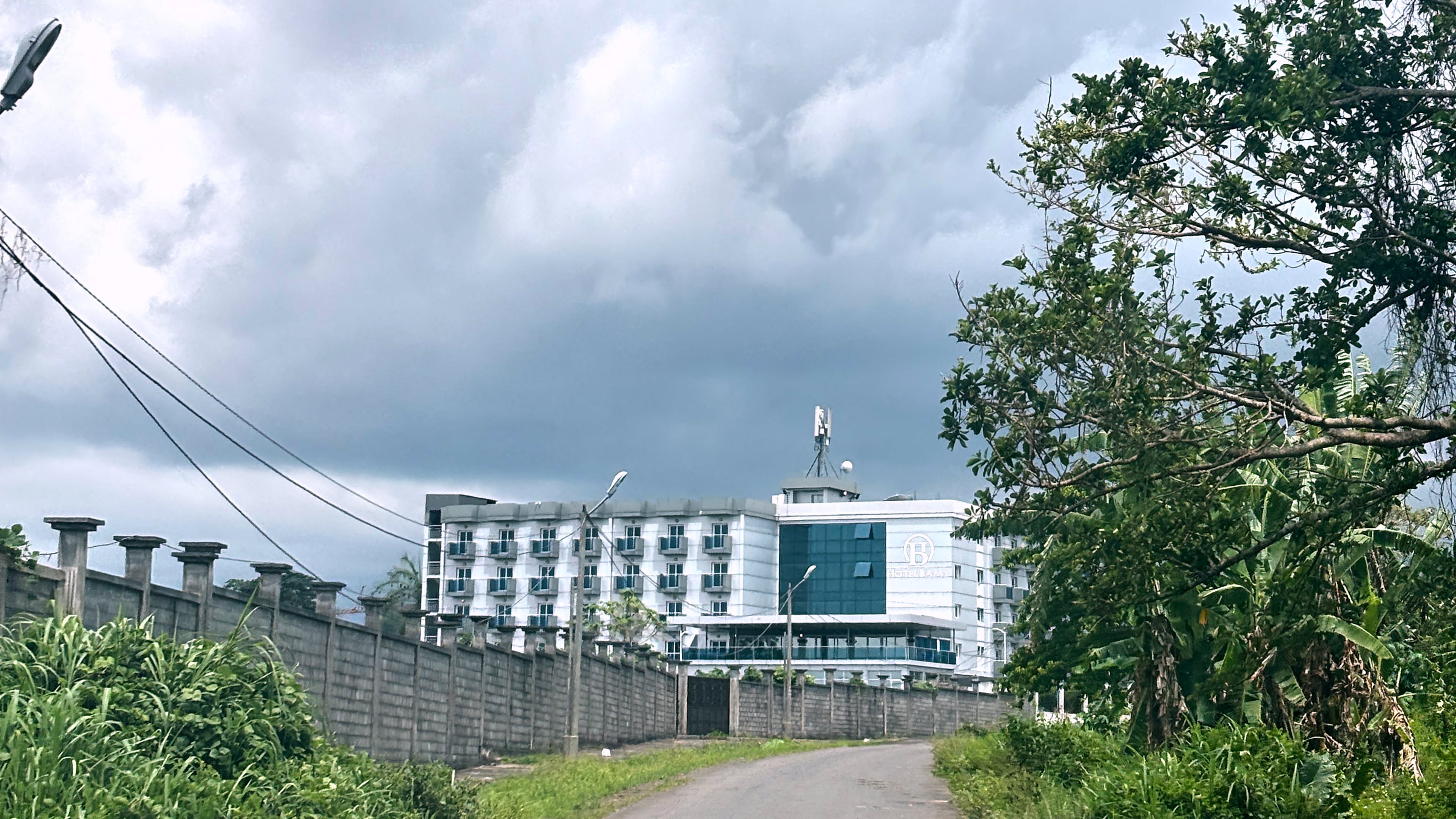 FILE - A view of Bamy Hotel, where migrants are held, is seen in Malabo, Equatorial Guinea, on April 22, 2026. (AP Photo/Monika Pronczuk, File)