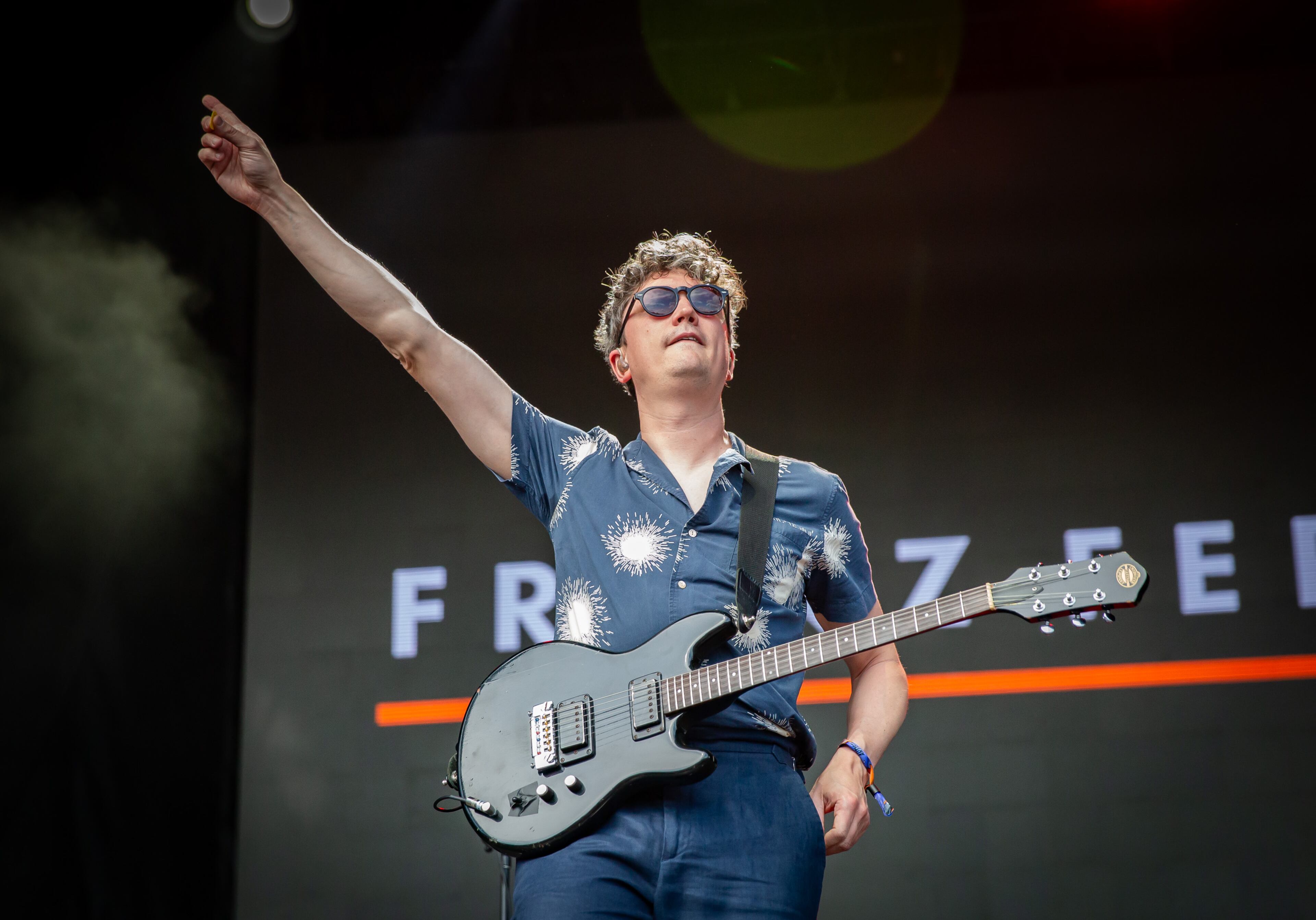 Atlanta, Ga. — Franz Ferdinand jumped around in 90-degree heat and played their indie-rock hits on Sunday, Sept. 21, 2025, at Piedmont Park. (RYAN FLEISHER FOR THE ATLANTA JOURNAL-CONSTITUTION)