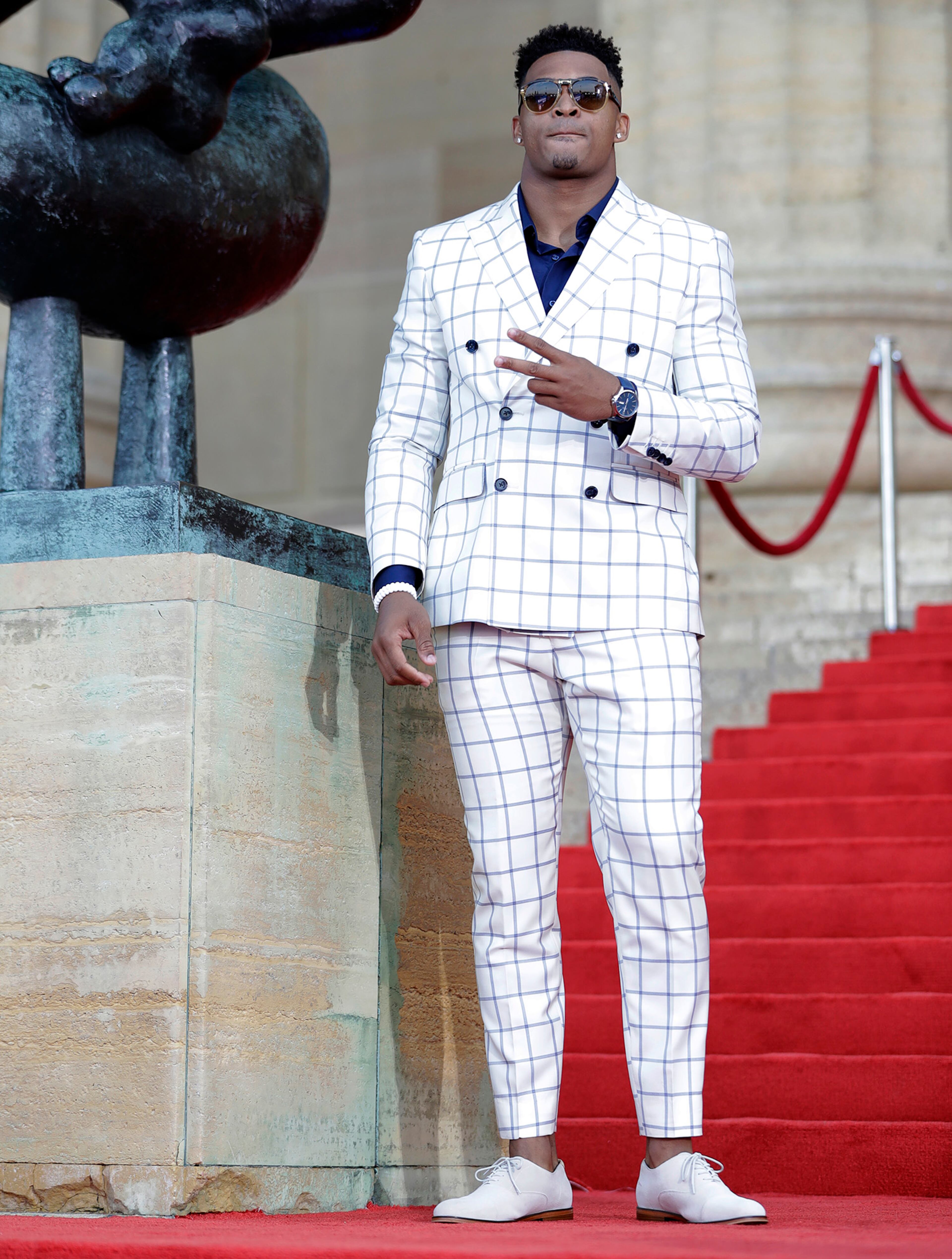 LSU's Jamal Adams arrives for the first round of the 2017 NFL football draft, Thursday, April 27, 2017, in Philadelphia. (AP Photo/Julio Cortez)