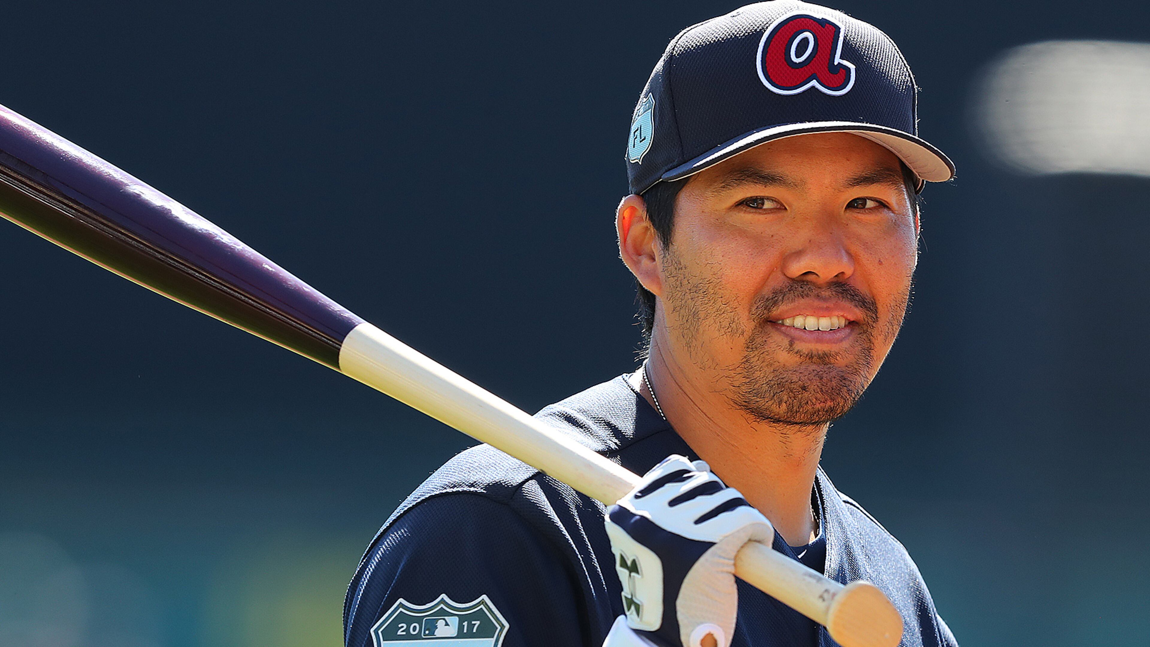 Braves catcher Kurt Suzuki takes batting practice at Champion Stadium on Thursday, Feb. 16, 2017, at the ESPN Wide World of Sports in Lake Buena Vista. Curtis Compton/ccompton@ajc.com