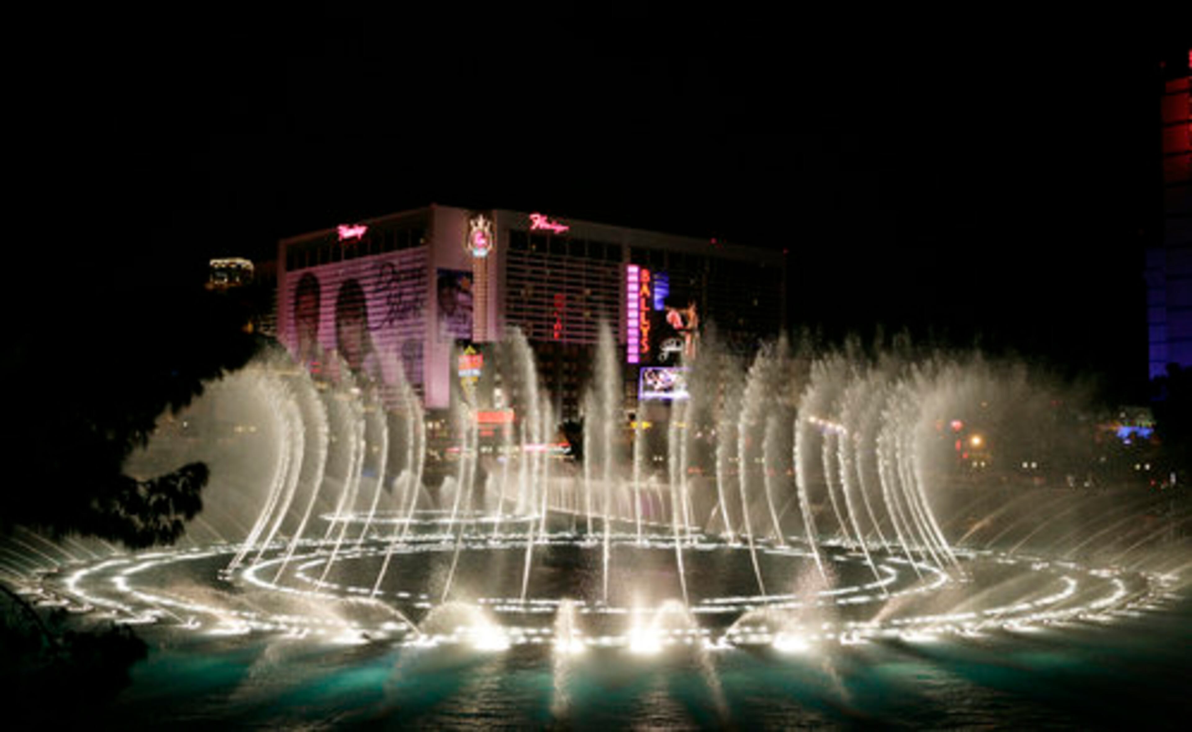 START WITH the fountains at the Bellagio resort. Their choreographed routines (set to music) entertain crowds every day.