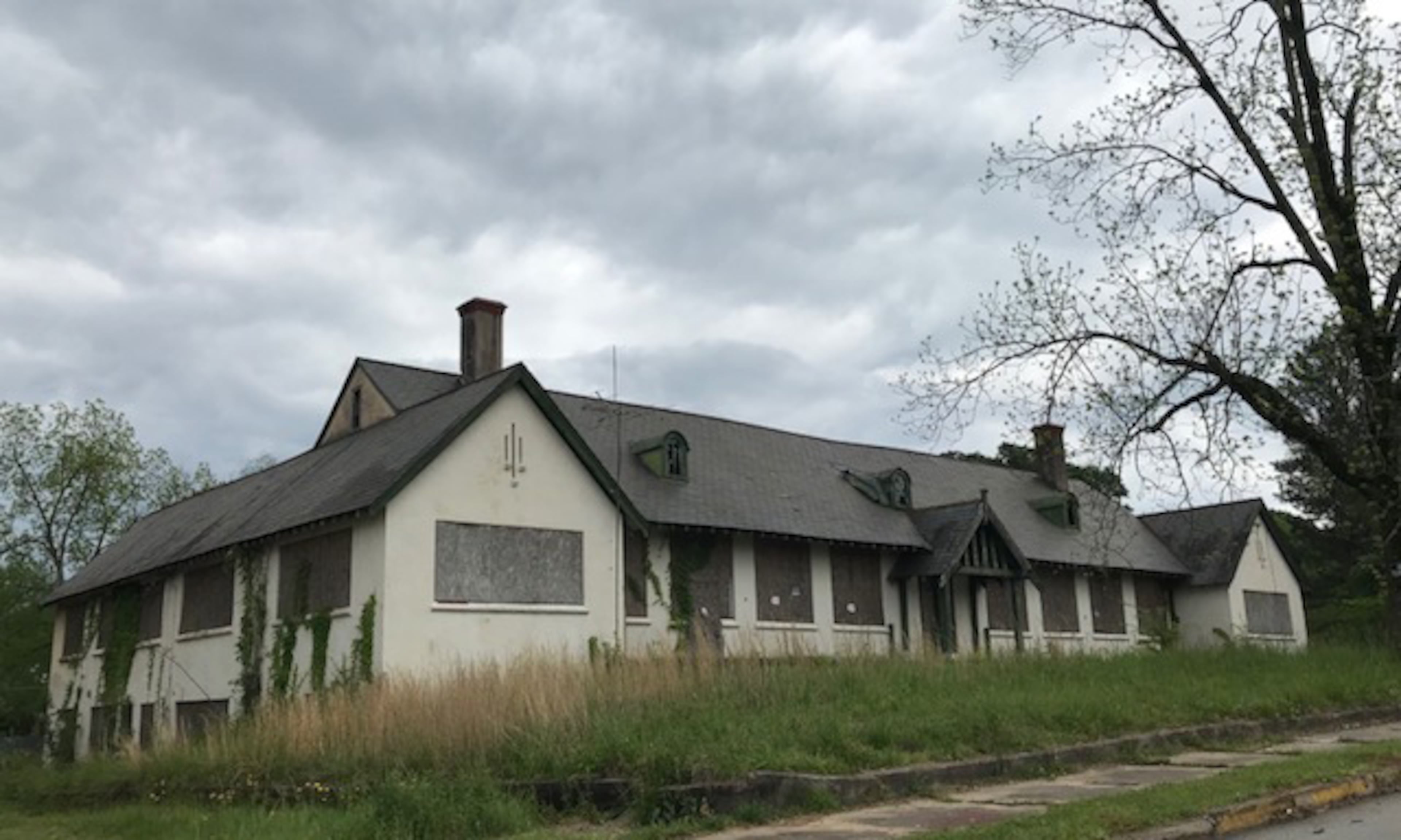 Designed by noted textile mill architectural firm Lockwood Greene, this community center for the residents of the Stark Textile Mill in Hogansville has been abandoned for many years. CONTRIBUTED: HALSTON PITMAN/NICK WOOLEVER