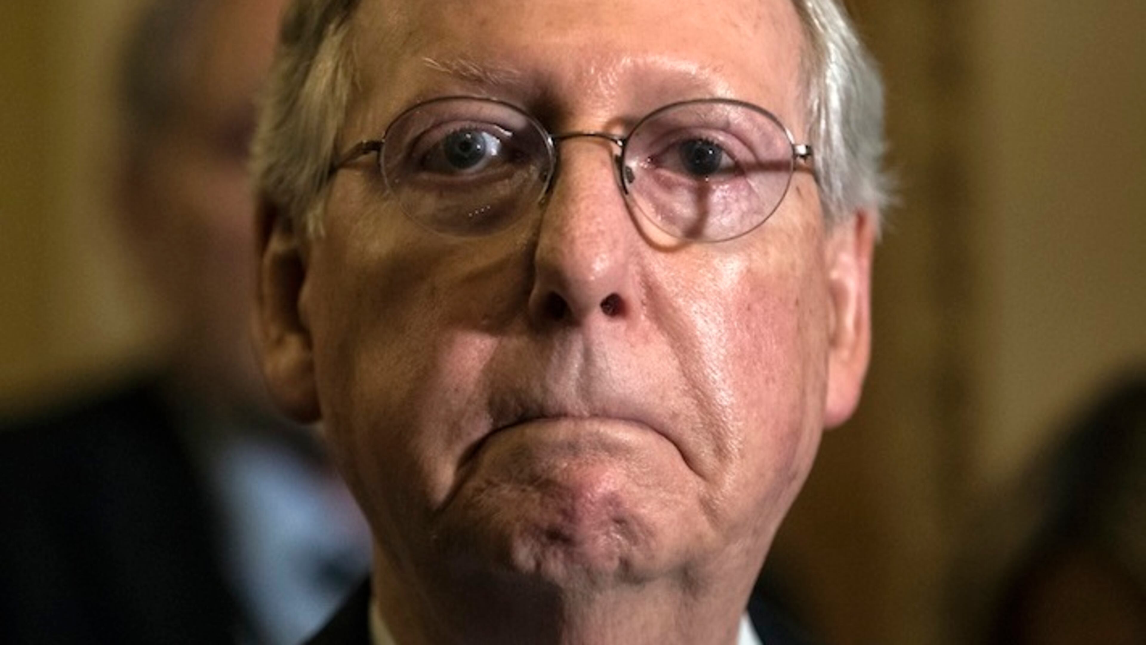 Senate Majority Leader Mitch McConnell, R-Ky., tells reporters he is delaying a vote on the Republican health care bill while GOP leadership works toward getting enough votes, at the Capitol in Washington, Tuesday, June 27, 2017. In a bruising setback, Senate Republican leaders are delaying a vote on their prized health care bill until after the July 4 recess, forced to retreat by a GOP rebellion that left them lacking enough votes to even begin debating the legislation, two sources said Tuesday. (AP Photo/J. Scott Applewhite)