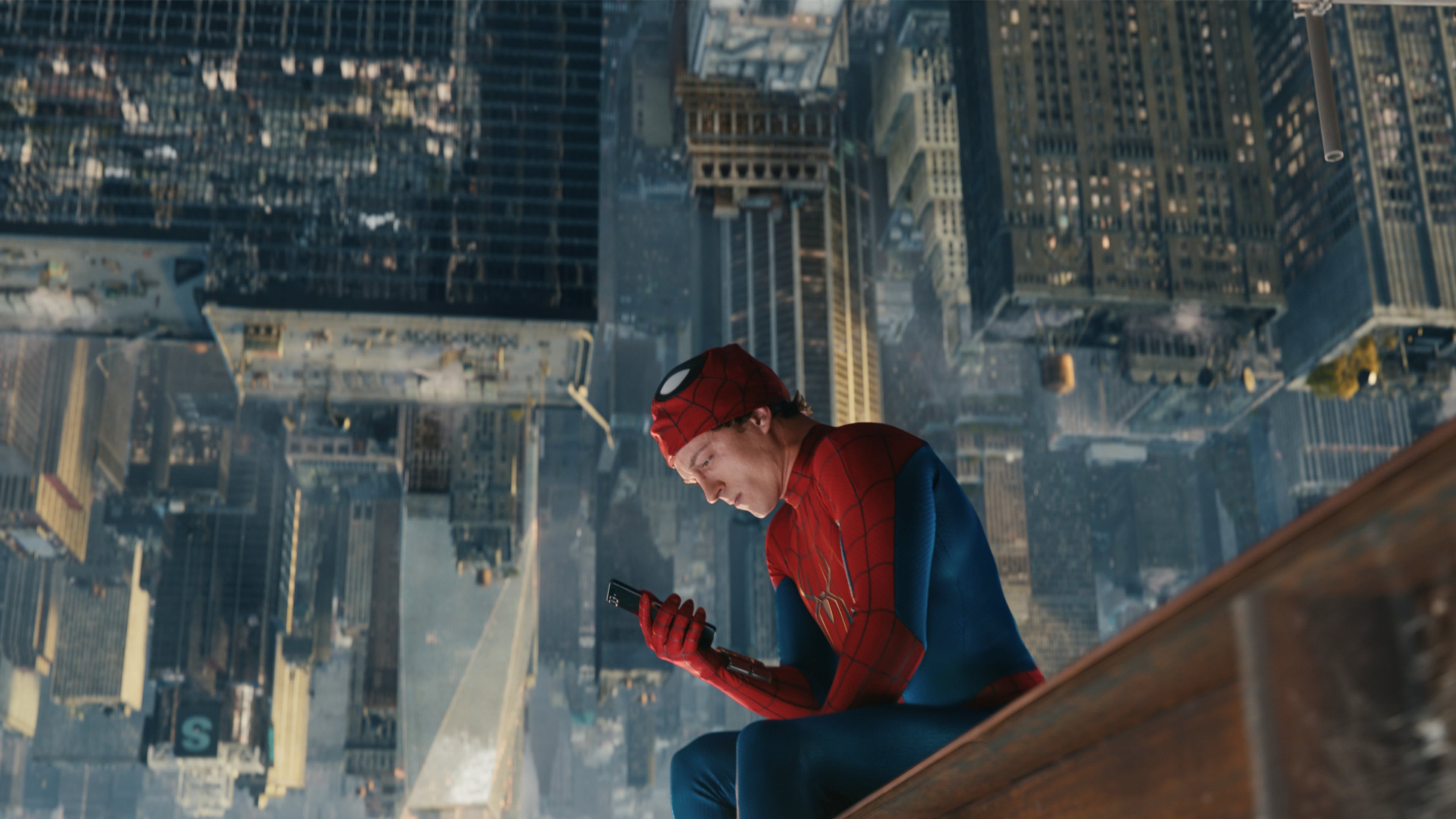 This image released by Sony Pictures shows Tom Holland in a scene from "Spider-Man: Brand New Day." (Sony Pictures via AP)