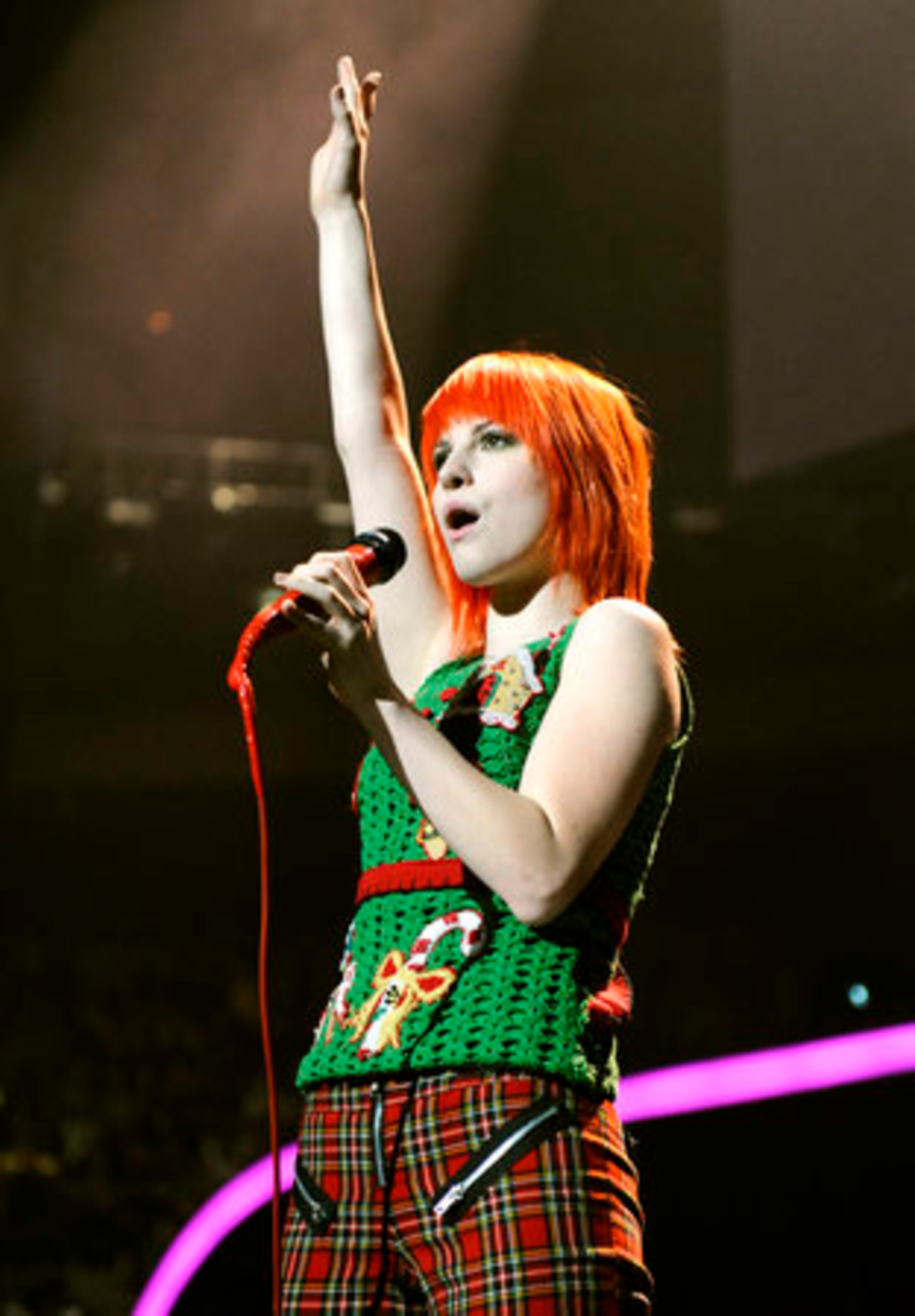 Paramore, with lead singer Hayley Williams, woke everyone up with their hard rock.