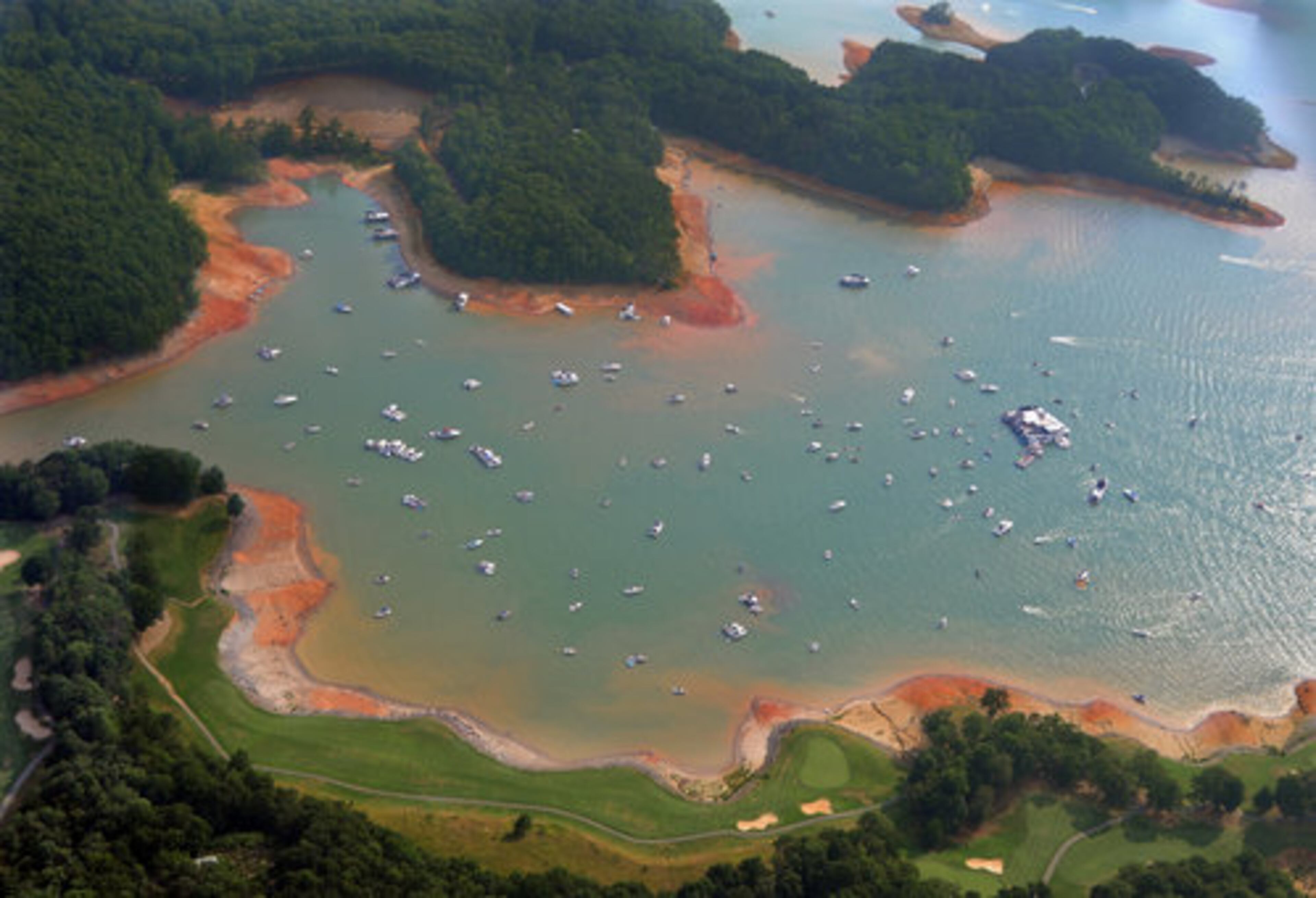 Cocktail Cove was filled with boaters on the Independence Day weekend. The cove is a popular area to anchor, swim and socialize just off the shores of PineIsle Golf Club.