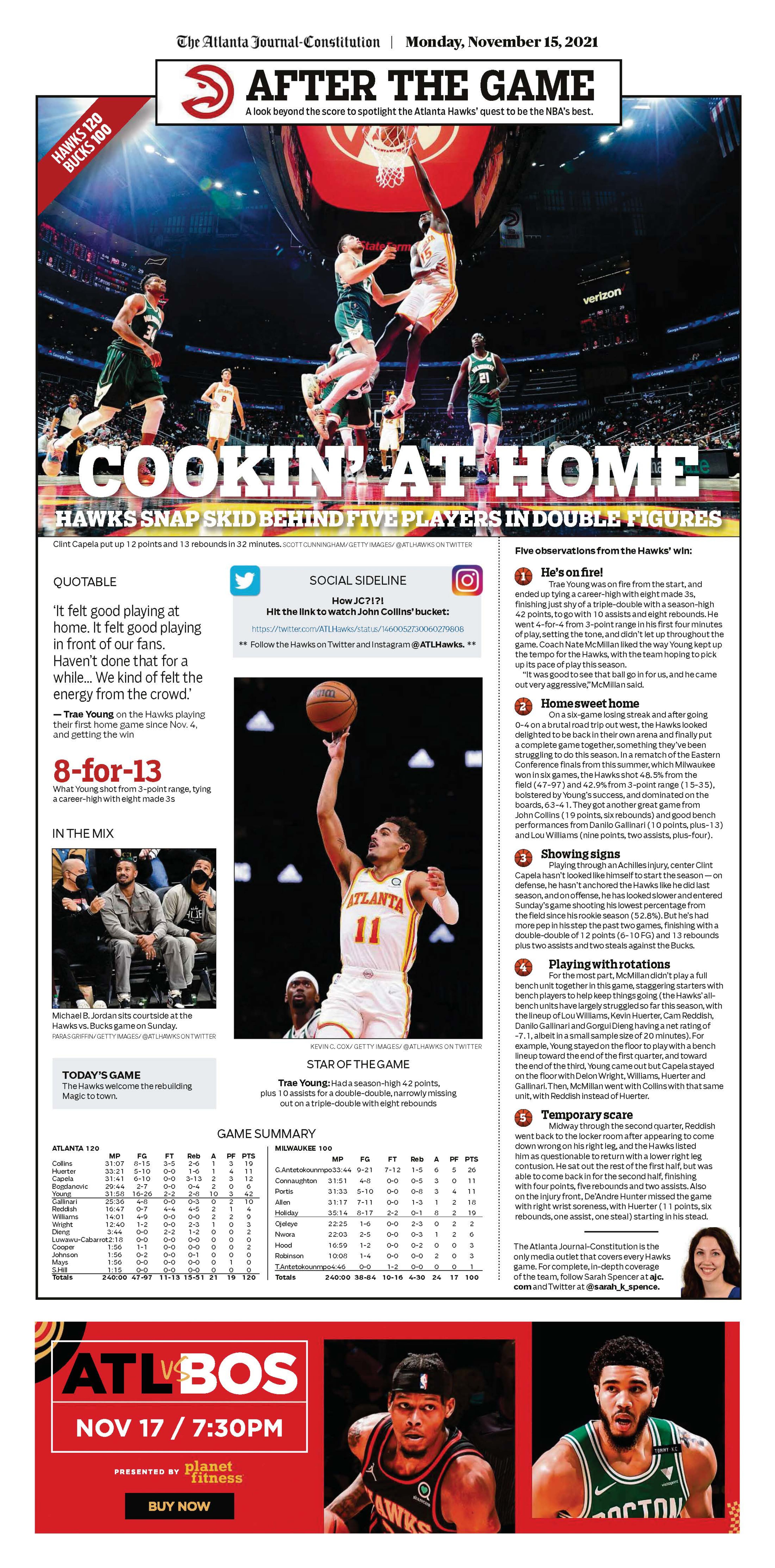 Atlanta Hawks and Falcons editions in today’s ePaper