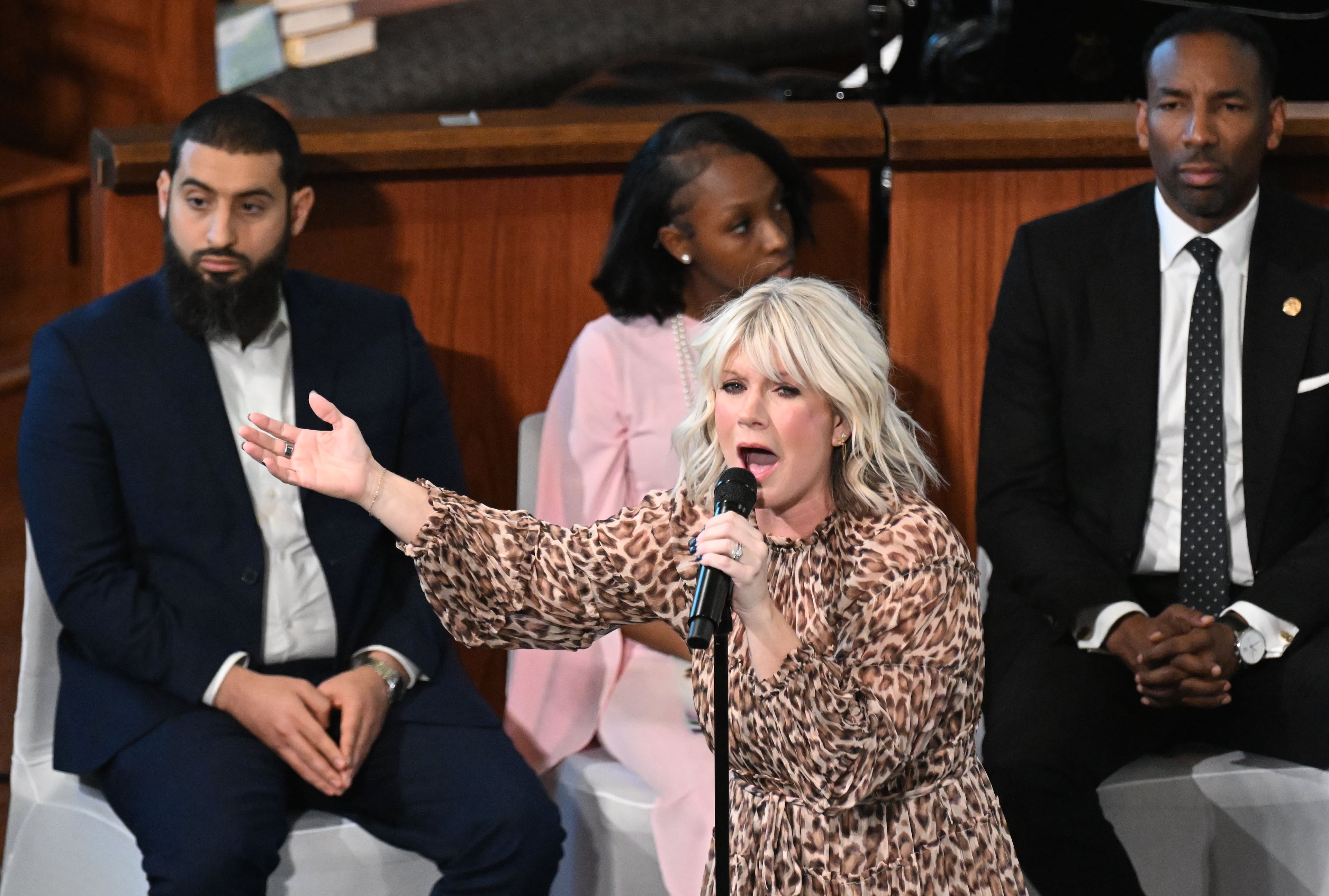 Nine-time GRAMMY nominee and Five-time GMA Dove Awards Female Vocalist of the Year, Natalie Grant performs during the 57th Martin Luther King, Jr. Beloved Community Commemorative Service at Ebenezer Baptist Church, Monday, January 20, 2025, in Atlanta. (Hyosub Shin / AJC)