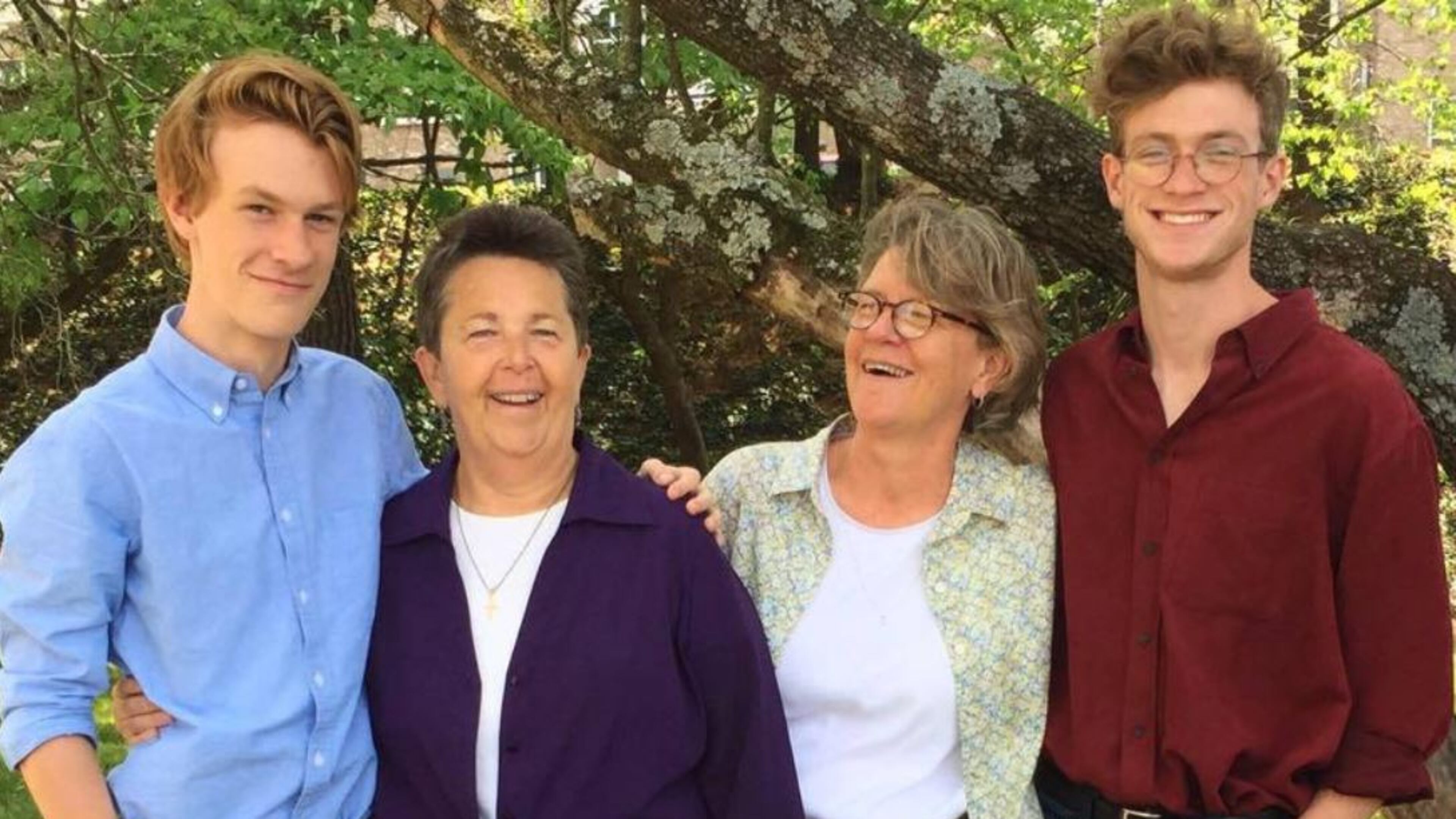 Linda Ellis, second from right, wants families of trans children to have the same sense of security her family -- sons John and Sam and partner Lesley -- enjoys.